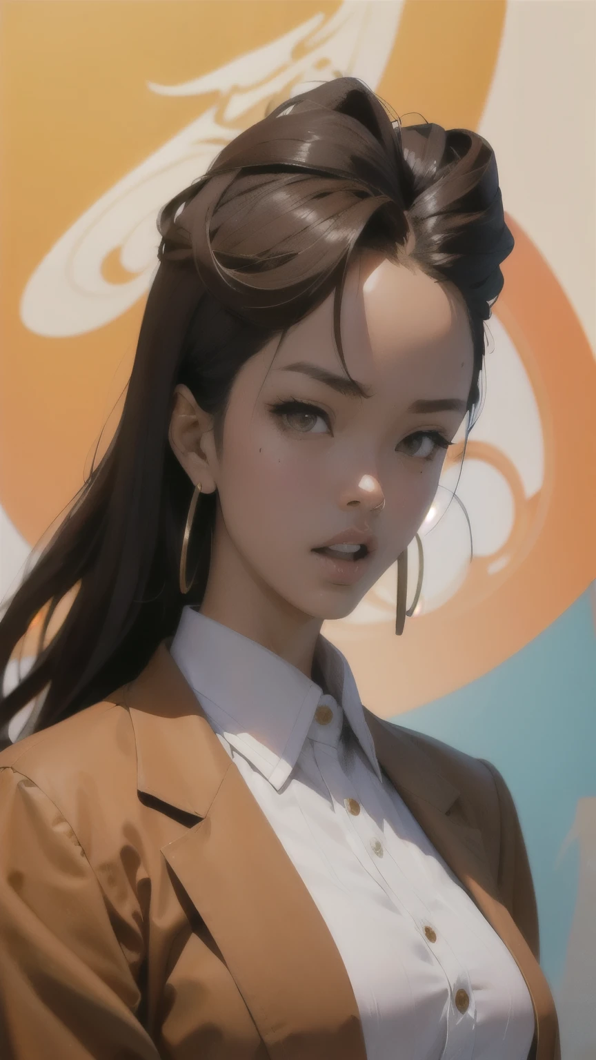 kurisu makise steins gate anime, atmospheric, elegant portrait, super highly detailed, professional digital painting, artstation, concept art, 8k, art by wlop, artgerm and alphonse mucha and eiichiro oda shinkai makoto vibrant Studio ghibli kyoto animation hideaki anno Sakimichan Stanley Artgerm Lau Rossdraws James Jean Marc Simonetti, fashion,(business suit), man, big mouth