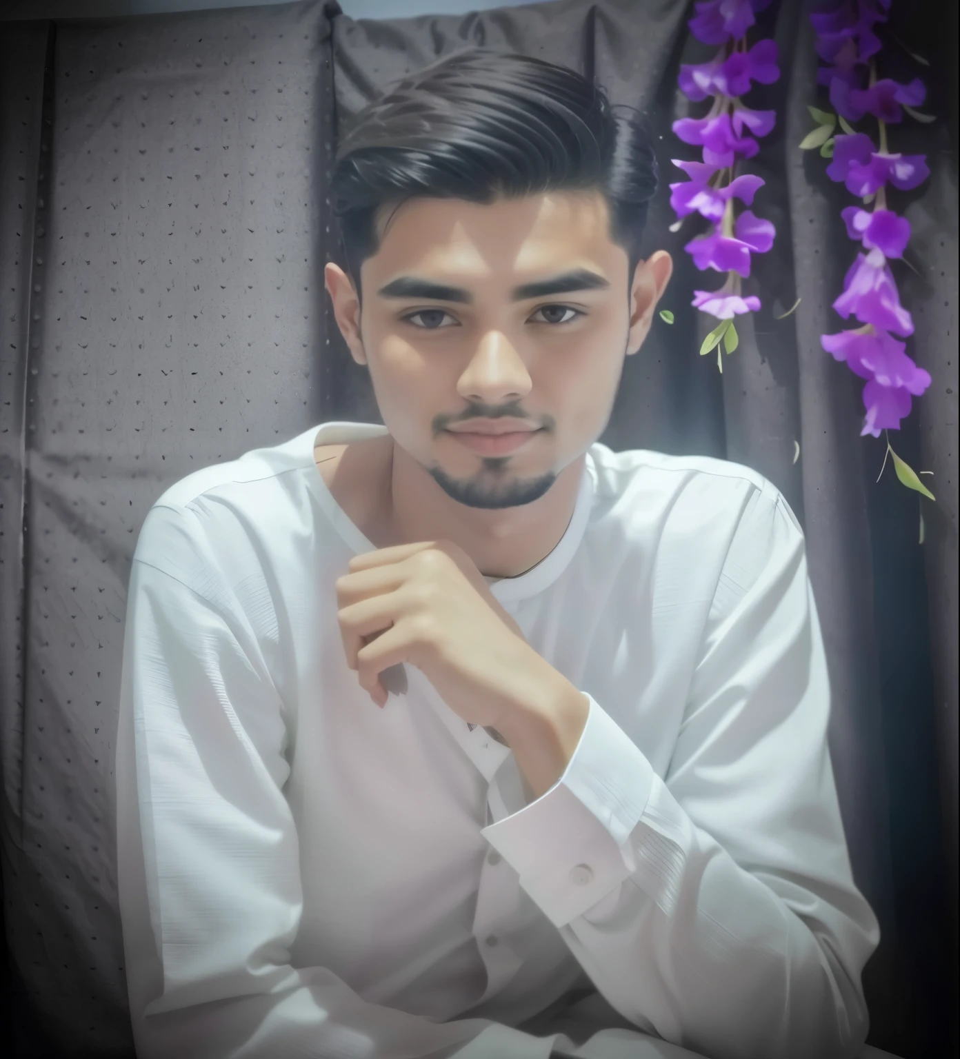 there is a man that is sitting down with a tie, around 1 9 years old, khyzyl saleem, kyza saleem, riyahd cassiem, mohamed chahin, ash thorp khyzyl saleem, profile picture 1024px, profile picture, very very low quality picture, inspired by Fathi Hassan