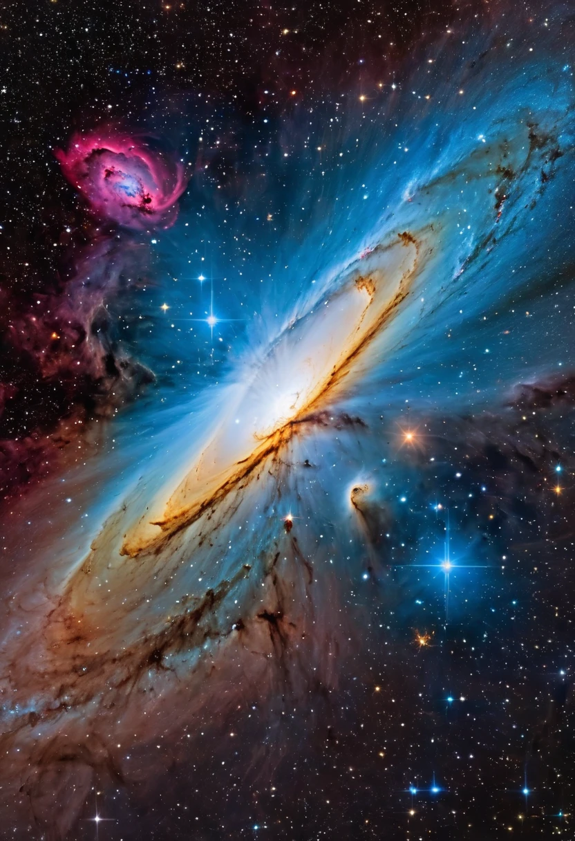 All Is Known, omniscient figure, cosmic background, vibrant nebulas
