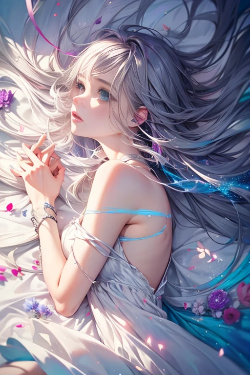 woman with agnes cecile, glowing design, pastel colors, ink drops, autumn lights