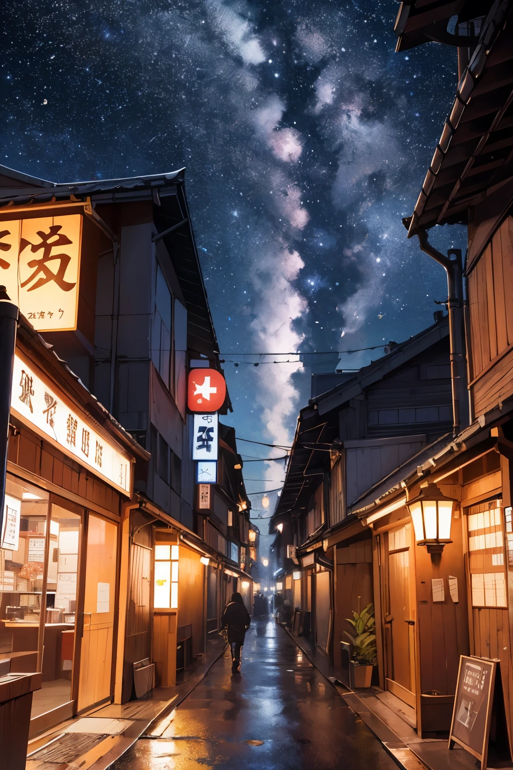 Japan,Small alley,Not a single person,Cyberpunk,Starry Sky,Movie