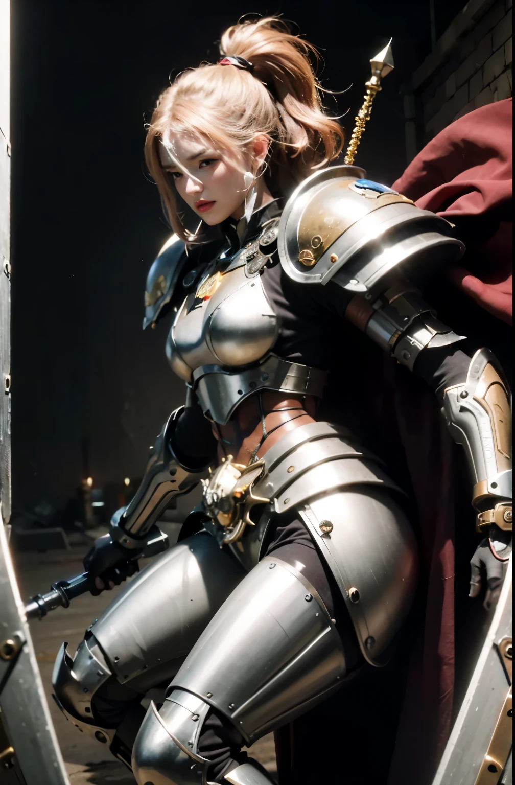 (masterpiece, best quality:1.2), (8k uhd, 16k, 32k, ultra high res), (photorealistic:1.37), (RAW photo), ultimate-realistic, ultimate-realistic details, ultimate-realistic texture, ultimate-intricate details, ultimate-realistic lighting, ultimate-realistic shadow, japanese girl, ultimate-cute face, ultimate-RAW skin, ultimate-realistic eyes, (mechanical:1.4),  (armor), full body, wide shot, (Steampunk Battle Cyborg fallen angel)、large wings made of metal、black porcelain body、red  hair、glowy skin、1 Cyborg girl、(mechanical frame:1.3)japanese, extremely cute face,  ((super realistic details))、portrait、globalillumination、Shadow、octan render、8K、ultrasharp、character edge light、Details of complex ornaments、Acrylic Clear Cover、Sumerian details、Hydraulic cylinder、Small LED lamp、highly intricate detail、Realistic light、a purple eye、radiant eyes、Facing the camera、neon details、cowboy  shot、Futuristic headgear、About Cyberpunk