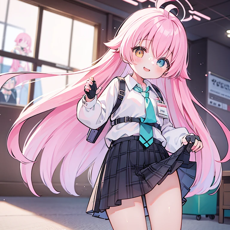 1 Girl、Kotoriyu Hoshino、Pink Hair、Ahoge、Odd Eye、Short、smile、cute