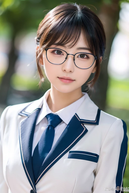 In the middle of work、sexy、Inconspicuous、Quiet、beautiful girl、Japanese、Beautiful breasts、Short Bob、suit、round face、round rim glasses、Ultra-realistic capture, Highly detailed, High resolution 16k close-up of human skin. Skin texture must be natural, With such detail that pores can be finely identified. Skin should look healthy, In a uniform tone. Use natural light and color,(RAW Photo, Best Quality), best Quality, Highly Detailed, Masterpiece, Ultra Detailed