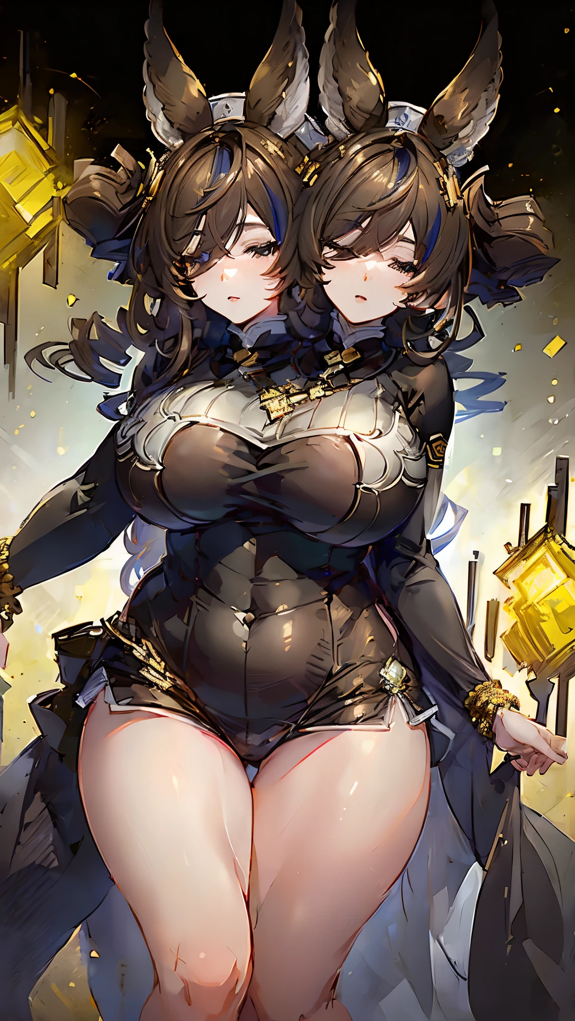 (2heads:1.5), ((highest quality, 8K, masterpiece :1.3)),super detailed face, 1 adult female,Galewon,plump body,big breasts