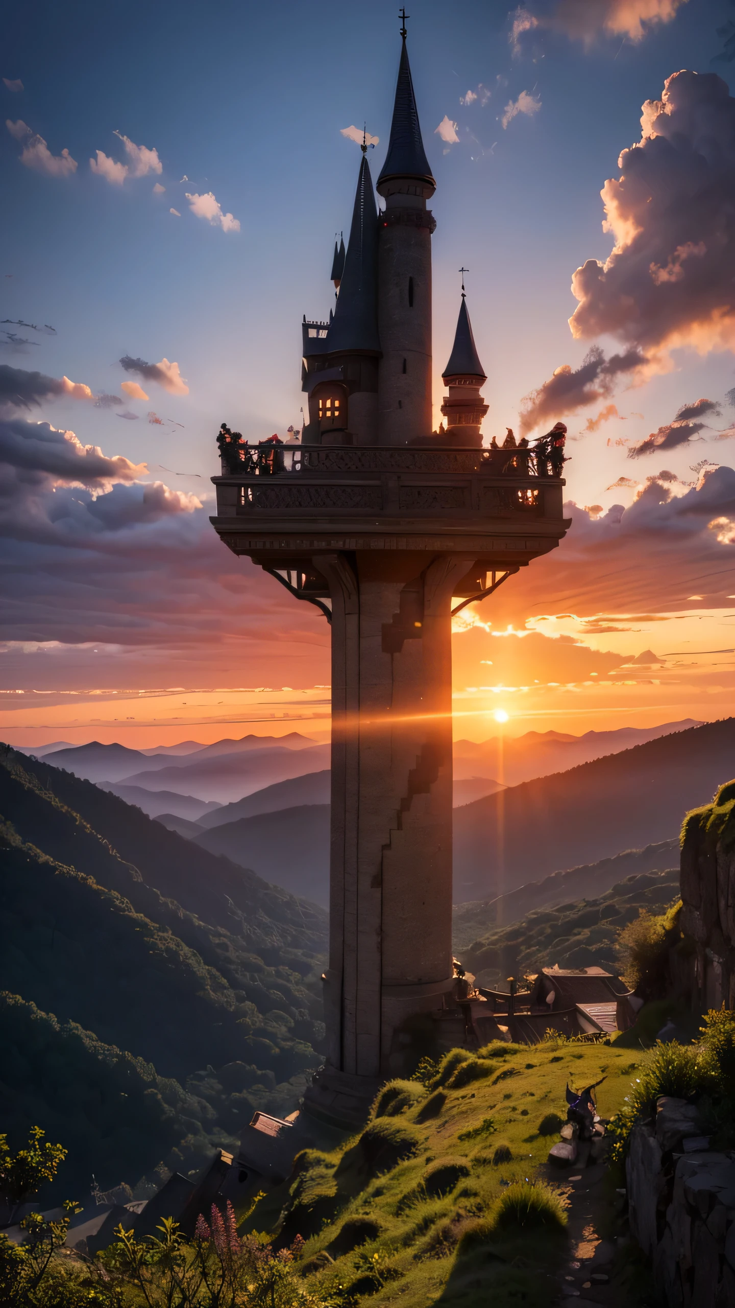 Highest quality,Fantasy,nature,Sunset