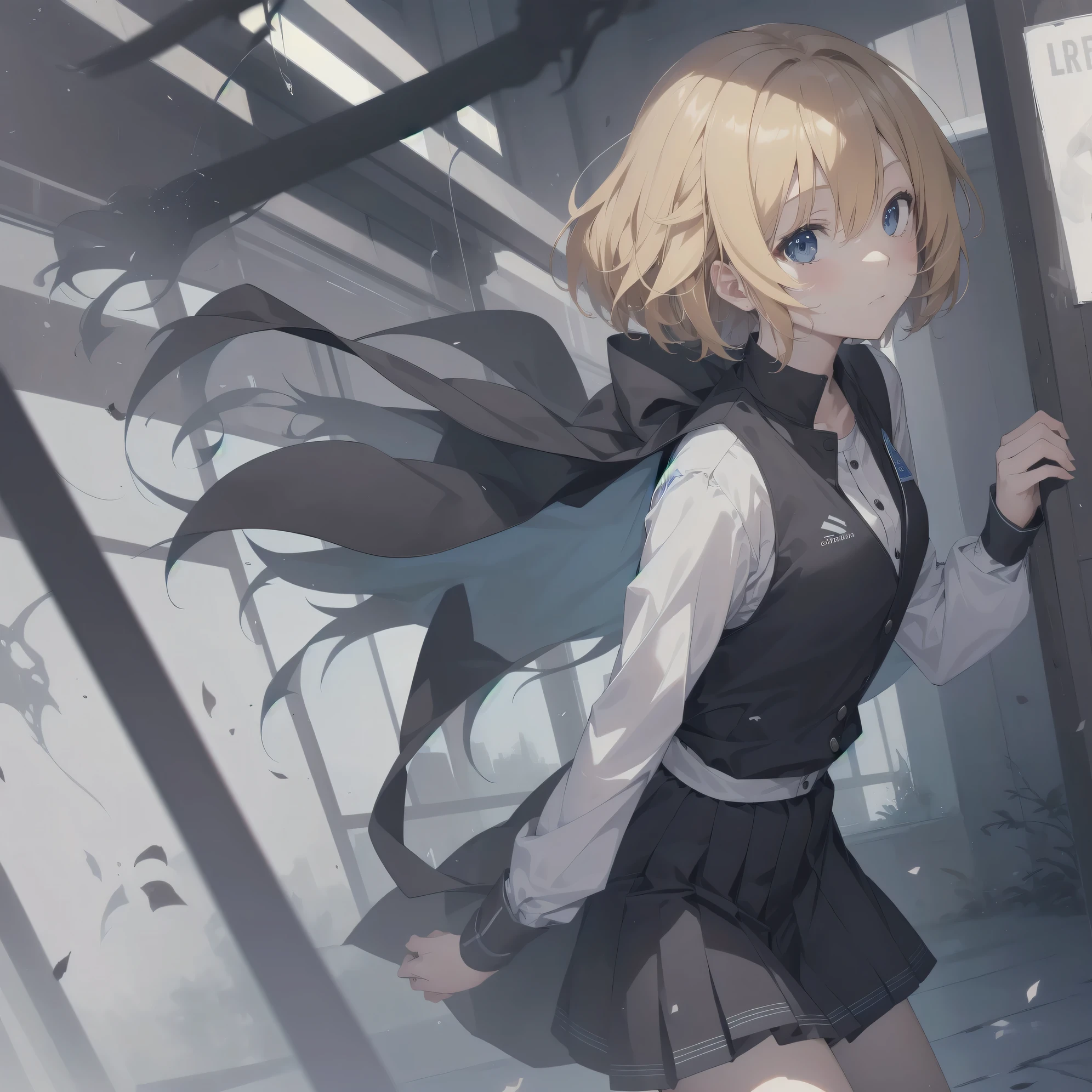 ultra-absurdres-Top quality by artist God, ultra-detailed, high resolution, anime moe artstyle, best anime 8k konachan wallpaper, pixiv contest winner,pool:2810, perfect anatomy,break, 1girl, (Please draw a girl walking sleepily to school alone. )break,(Solo,little female, 13-year-old:1.3),Full limbs, complete fingers,a junior high school student, (very short hair), short cut, flat chest, , small butt, small black eyes, beautiful detailed eyes, well-proportioned iris and pupils, expressive eyes, highres detailed hair, soft expression, school_uniform, official_alternate_costume, pleated skirt,(Detailed Lighting), (Detailed background), in the School commute route. break,super detailed skin, Best cinematic lighting powered by famous artist, 8k,beauty illustration,photoshop_(medium),very aesthetic,break,((artist:kou_hiyoyo )), artist:akinashi yuu ,artist:oyari ashito ,artist:kantoku ,