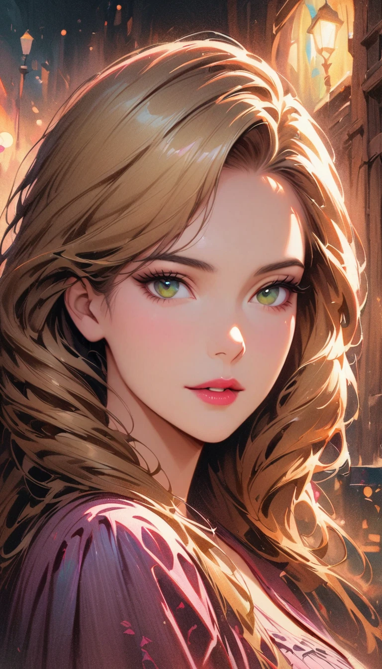 Woman blonde green eyes pink batman black top, realistic art style, portrait painted by ross, Artistic Jem Portrait, Anime realistic art style, 4k realistic digital art, 4k realistic digital art, 8K Artgerm bokeh, deviantart art station cgscosiety, ArtGerm Extremely Detailed, Produced in collaboration with Anime Painter Studio, RossDraw Numbers