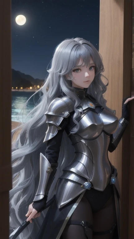 (masterpiece), (highest quality), View your viewers, 
(Wavy Hair:0.8), Long Hair, (Front text:1.1),
{girl|Lady}, night, Outdoor, Shiny skin, Fantasy,
{knight|Warrior|Villain},