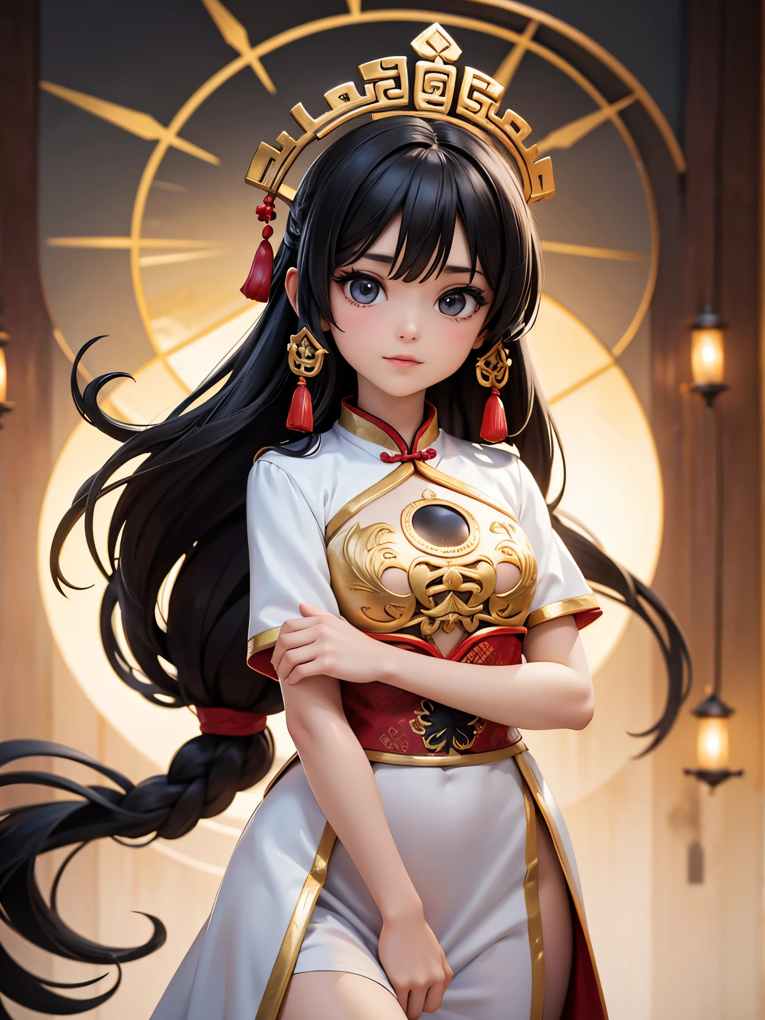 uma garota, ancient chinese costume, todo o corpo, luz do sol, Cara limpa, limpar fundo branco, obra de arte, super detalhe, Epic composition, ultra HD, alta qualidade, extremamente detalhado, Arte Oficial, papel de parede uniforme 8k, super detalhe, 32K