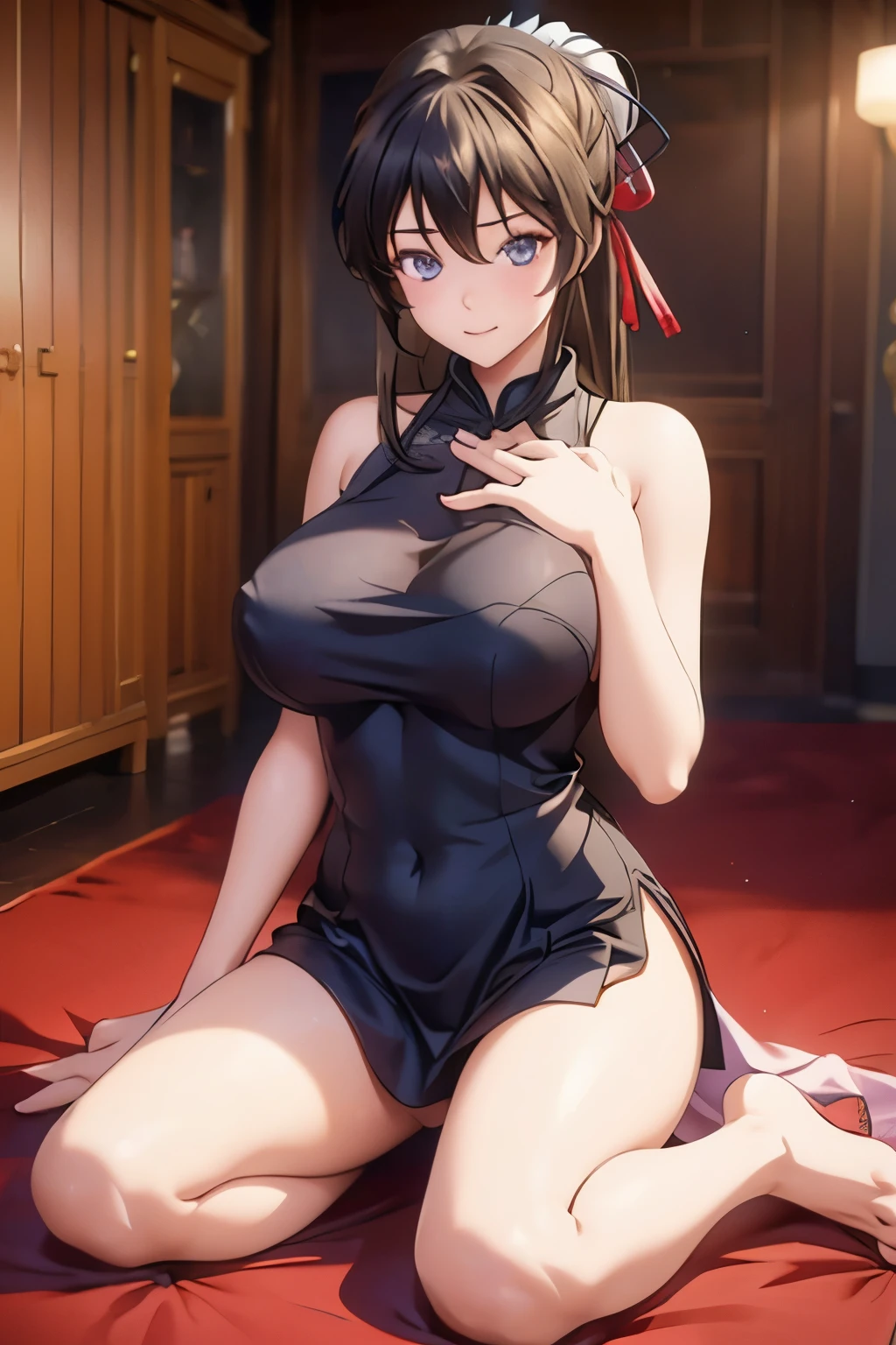 Two girls, Sexy Chinese cheongsam, Bare shoulders, best quality, (8K), (4K),(masterpiece), (best quality), Very detailed, Game CG, Beautiful Body, Beautiful nose, Beautiful character design, perfect eyes, perfect face, (1 girl:1.2), (full_Body:1.3), Beautiful Body,Beautiful nose,Beautiful character design, perfect eyes, perfect face, Full body picture，Smile，shy， Chinese-style cheongsam，harem