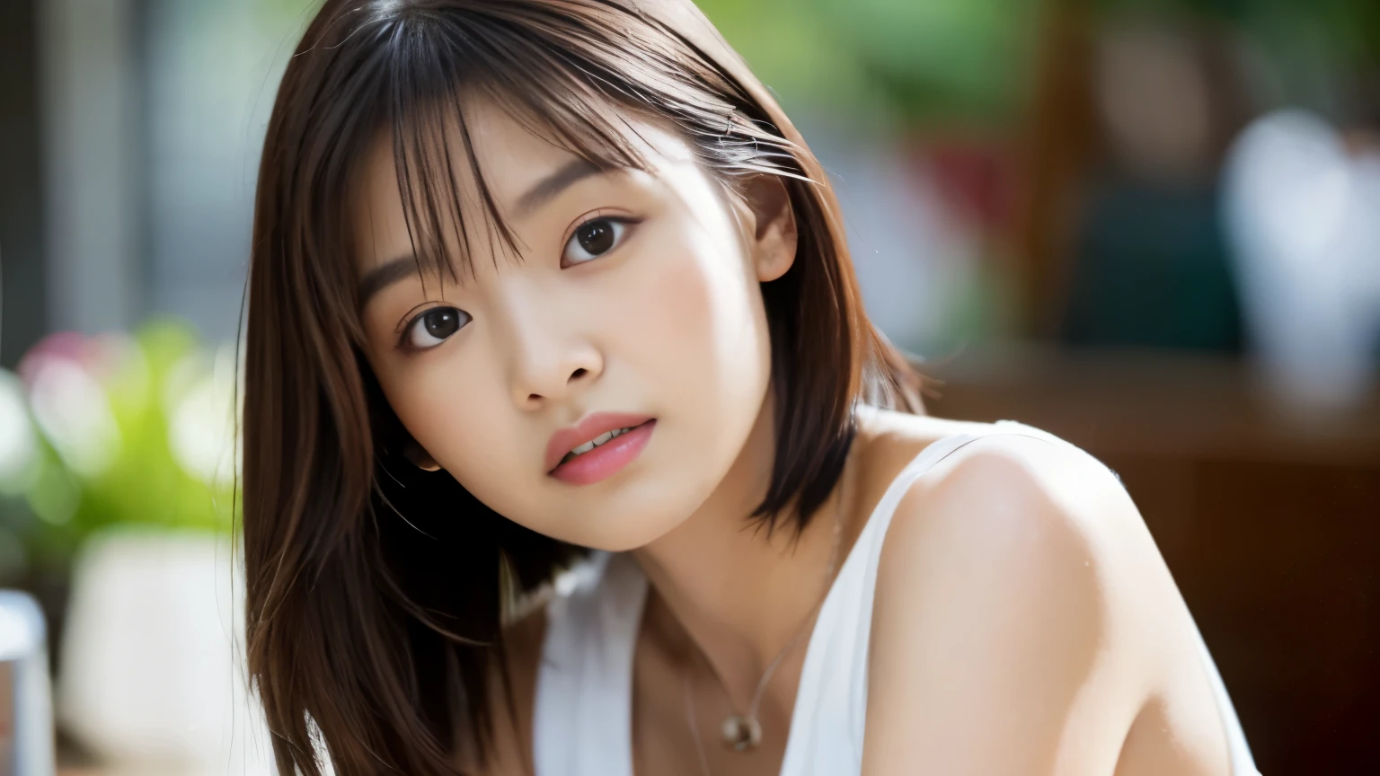 (8k), (highest quality: 1.2), (Realistic), (Realistic: 1.37), Ultra-high resolution, 1 girl, Head to knee photo、cute, smile, Mouth closed, Beautiful details, Beautiful Nose, whole body, Wet Hair, Giant Dulcefo, pork, , (Large Breasts)、Saggy breasts、Soft Breasts、Overflowing breasts、カシミヤのセーターでは隠しきれないLarge Breasts、Voluptuous thighs、Odd Eye、Heterochromia iridis