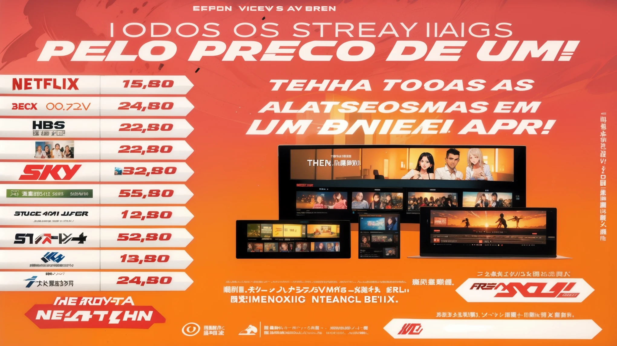 a poster advertising a television show with a variety of different televisions, Streaming, octa 8k, netflix trese, ad image, television!, netfilx !n-9, 4K!!!, voitelevision, Le Long, Full HD, netflix, 🚀🌈🤩, Publicidades, arcane netflix, São Paulo, sky!!!, cuta anime, fazer