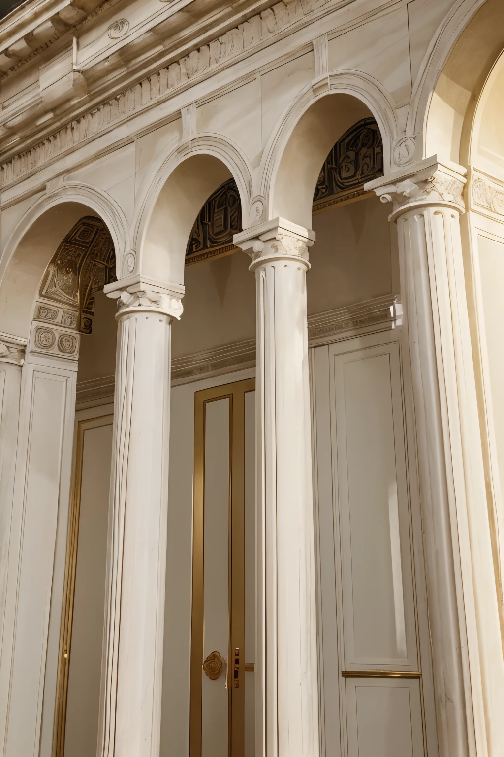 A captivating close-up of a white neoclassical building with a striking black door and an inviting balcony. The edifice, adorned with intricate neo-classical motifs, radiates an aura of grandeur and sophistication. Neo-classical style dominates the architectural design, with columns, pediments, and friezes harmoniously arranged. This exquisite piece of classicism artistry boasts an air of timeless elegance and is a testament to the beauty and power of neoclassical architecture. The balanced symmetry, clean lines, and thoughtful attention to detail evoke a sense of order, stability, and refinement. This masterwork