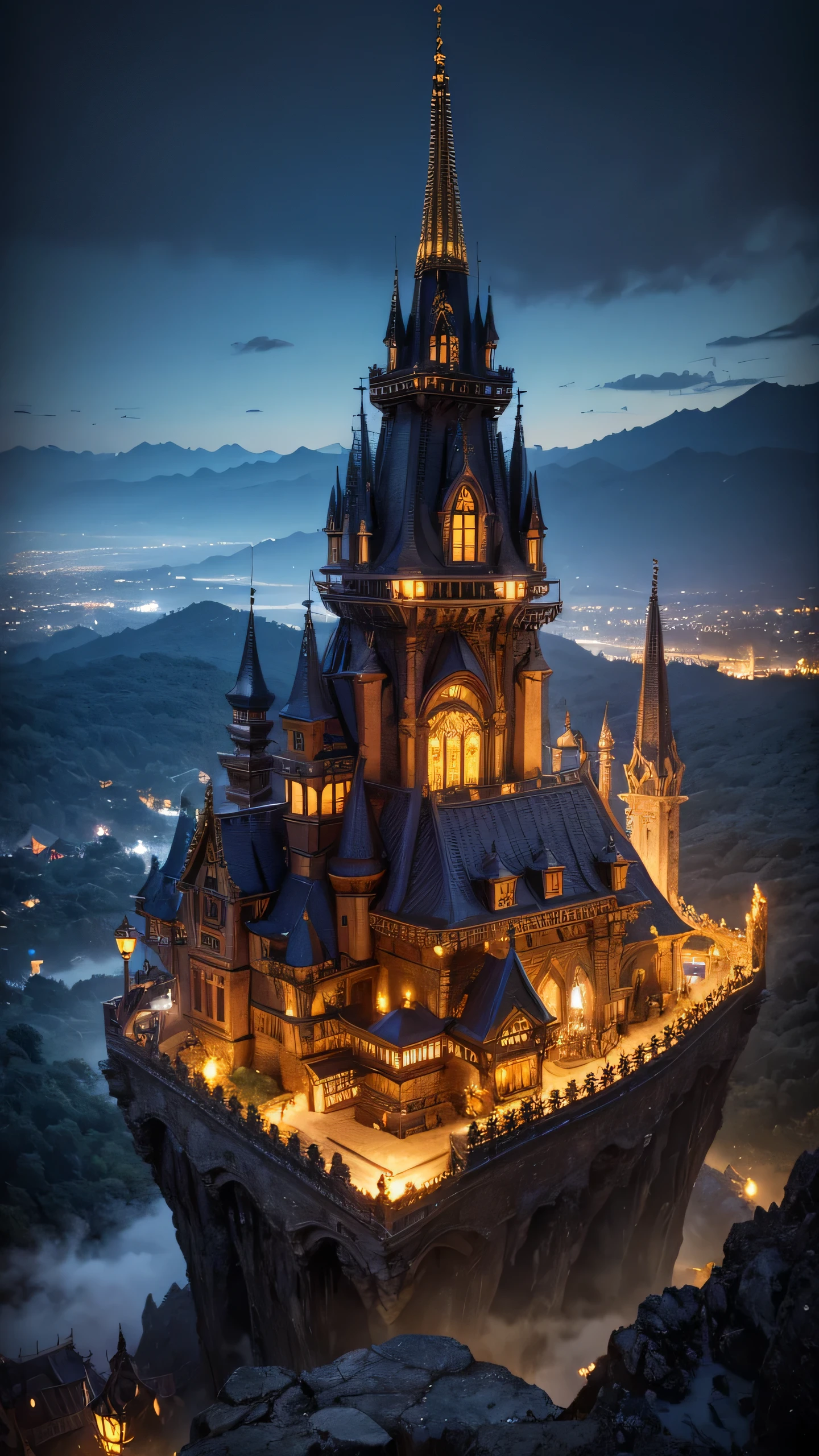 Highest quality,Fantasy,Night view
