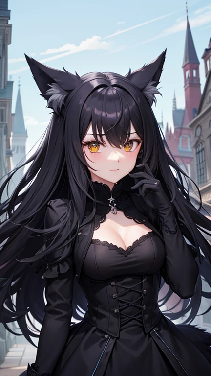 there is a woman in a black cat suit posing for a picture, Attractive cat girl, beautiful young catgirl, very beautiful cute catgirl, beautiful anime catgirl, Very beautiful anime cat girl, IG model | Art germ, portrait of ahri, anime girl with cat ears, Extremely detailed Artgerm, Guviz-style artwork, Cat girl