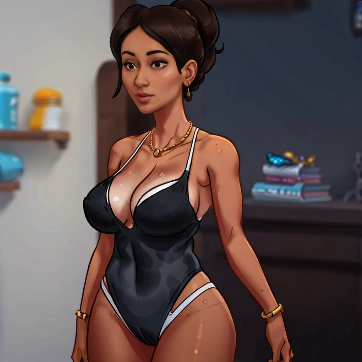 inventar, mascara, paletas de cores simples, mulher de 25 s, fashionable, limpar, Crisp drawings, silhuetas finas, (simple black Monokini), asymmetric, Geometric, Materiais e designs elegantes e luxuosos, simples, minimal accessories, Fine silver or gold necklaces and rings, V Profundo, decote, Monokini, semi-transparent one-piece swimsuit, simples bangles, Designs diferenciados, cabelo ruivo, cabelo vermelho, silhuetas simples, molhado, chic and matint, estilo simples e sofisticado, elegance, Minimalismo, materiais de alta qualidade, standing, Sedoso, halter top, cool and urban print, alta moda, Corrente de ouro , (correntes), long cabelo vermelho in messy bun, simplicity and sophistication, roupa de banho branca lisa, chic white Monokini, corpo todo, Salto agulha, V Profundo, decote, sexy abs,mel toe, mios, 1 garo