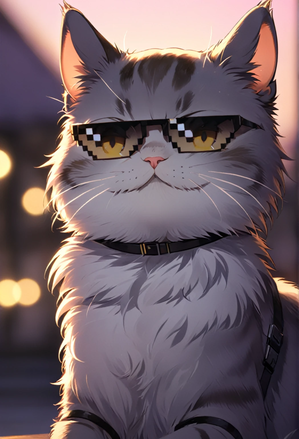 IncrsXLDealWithIt,Sonnenbrille, Anime-Serie, Katze, Nachmittag, dusk, Bokeh, smug,