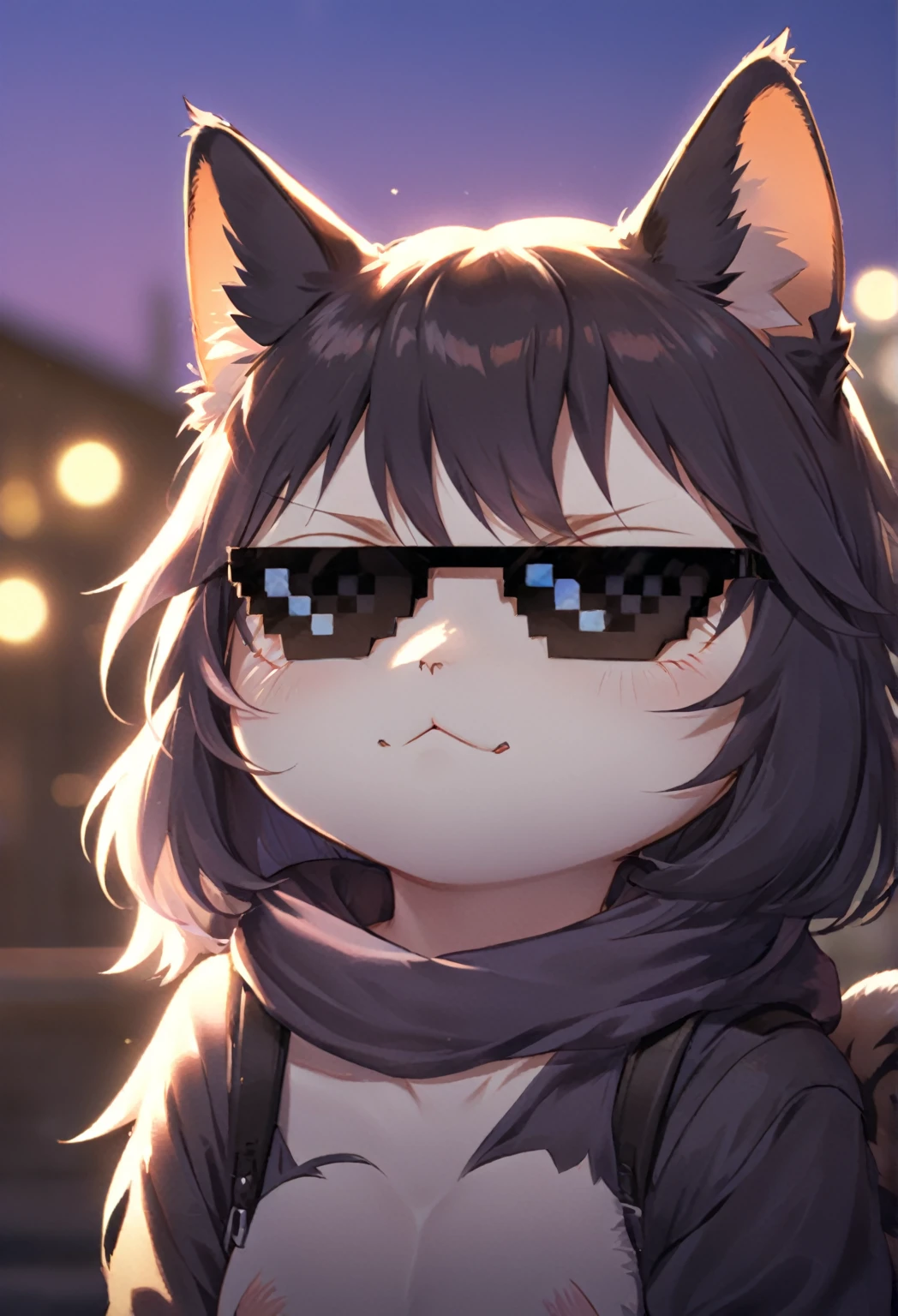 IncrsXLDealWithIt,Sonnenbrille, Anime-Serie, Katze, Nachmittag, dusk, Bokeh, smug,