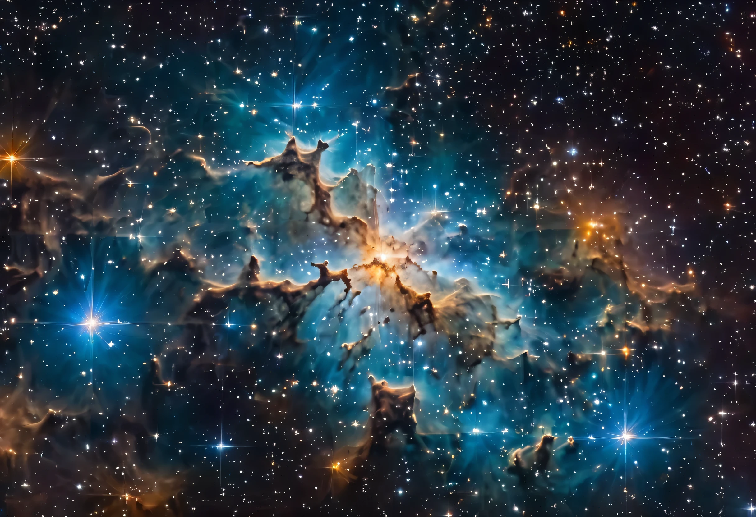 Close-up photo of a large star cluster, Liao Zhichun's Jigsaw Puzzle, Shutterstock, Space Art, The size of the nebula, 8 k 1 0 8 0 p, 8k 1080p, Background to the Hubble photo, 8 K H 1 0 2 4, 1 0 8 0 p, 1080p, Very high resolution