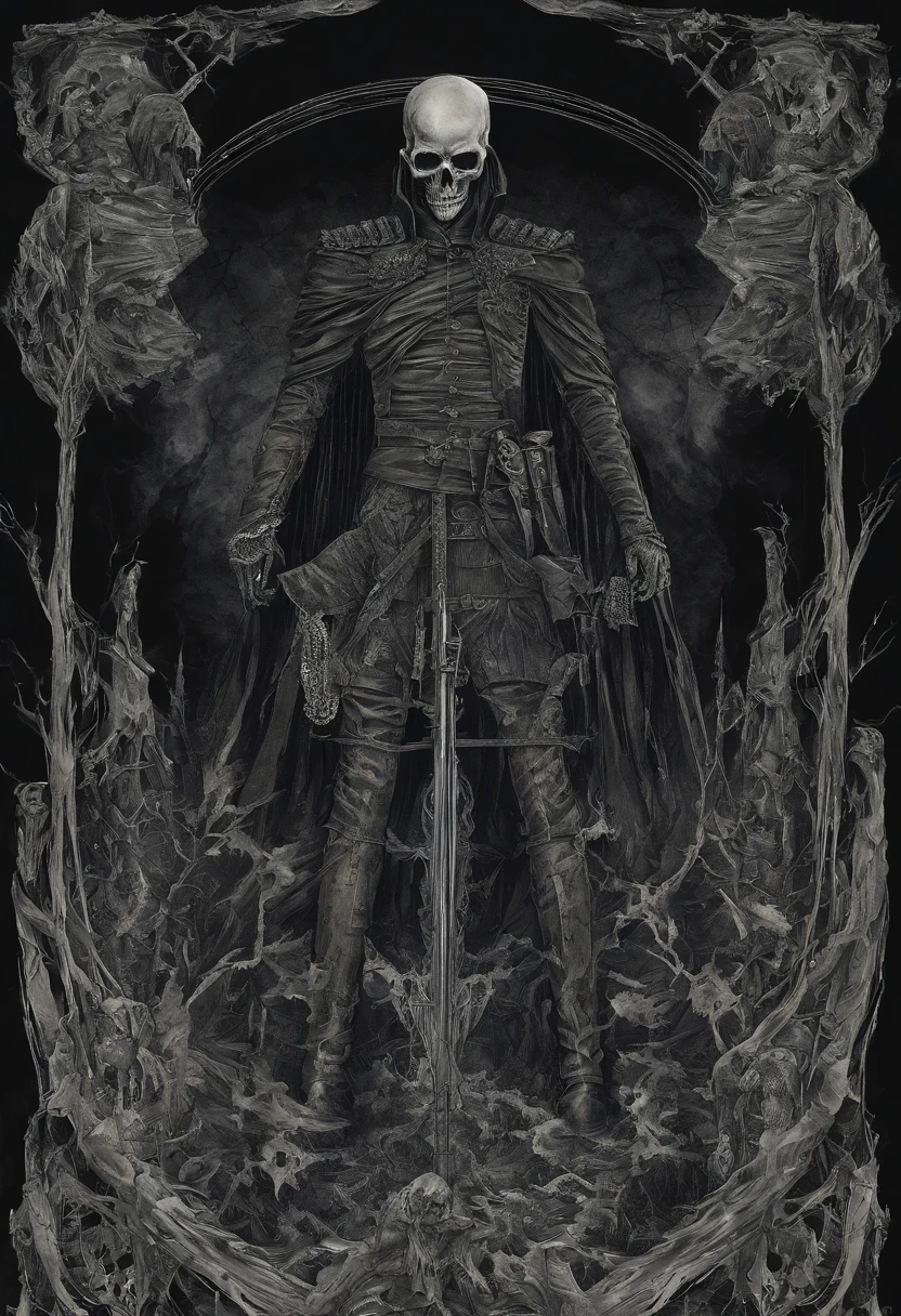 The dark army walks the burning earth，captain hat