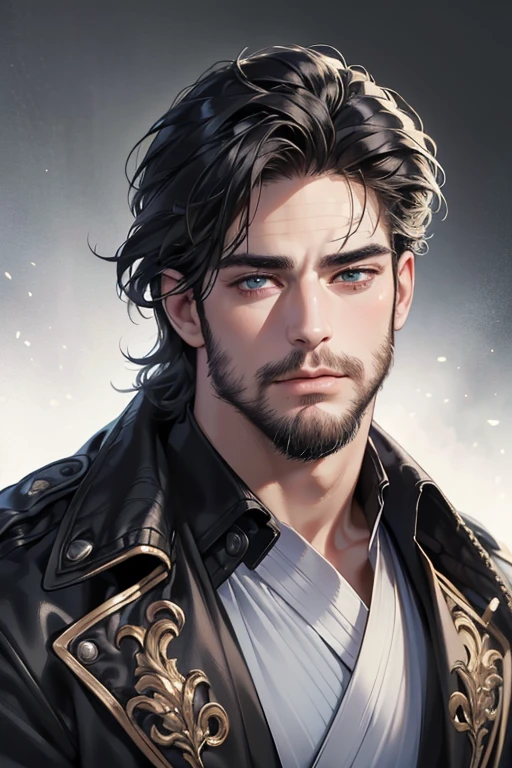 (best quality,4k,8k,highres,masterpiece:1.2),ultra-detailed,(realistic,photorealistic,photo-realistic:1.37),30 year old man,3 day beard,handsome anime,portraits,strong,masculine,dark hair,sharp jawline,mesmerizing eyes,perfectly styled hair,cool anime outfit,confident expression,vibrant colors,dynamic lighting