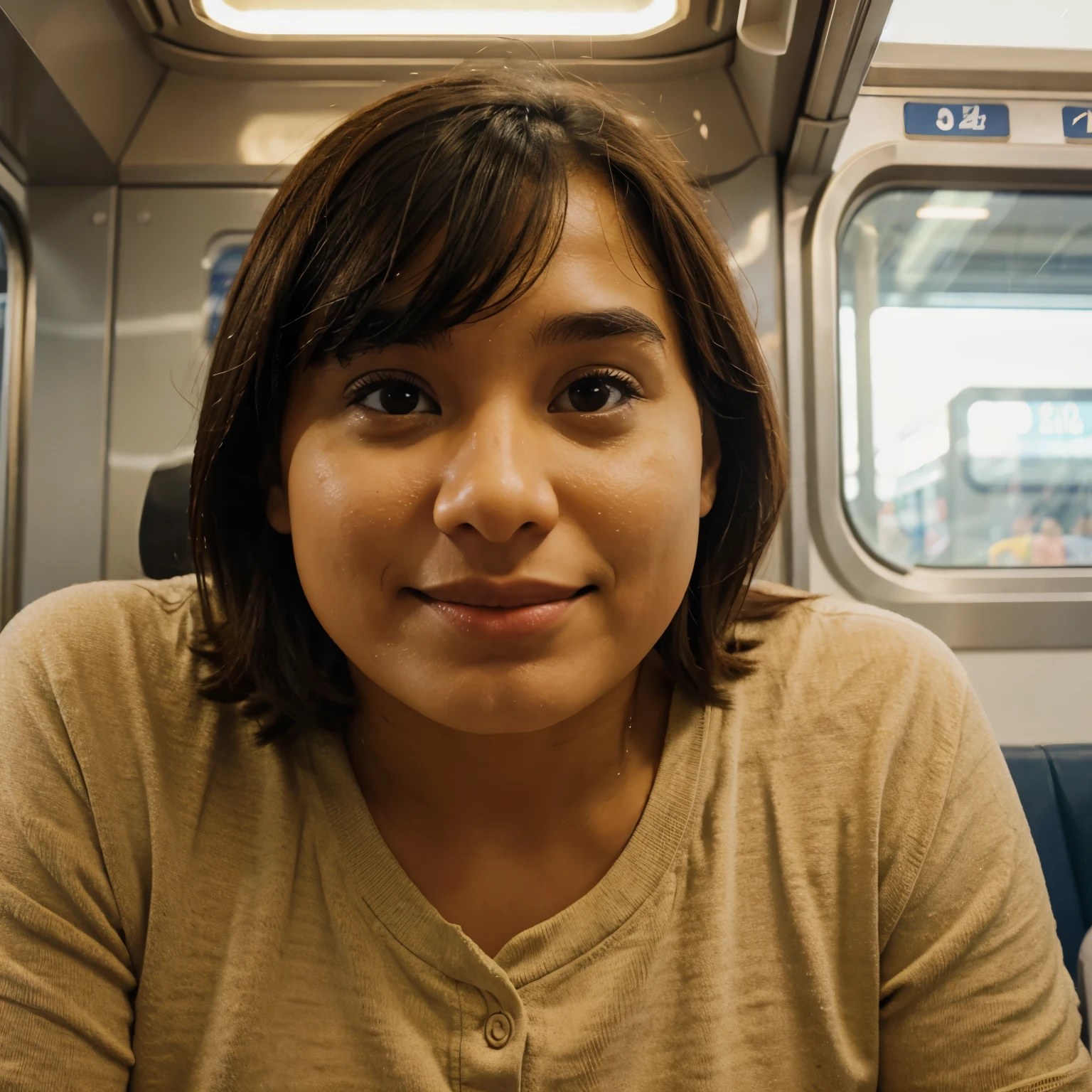 Animation a potato head person on the train