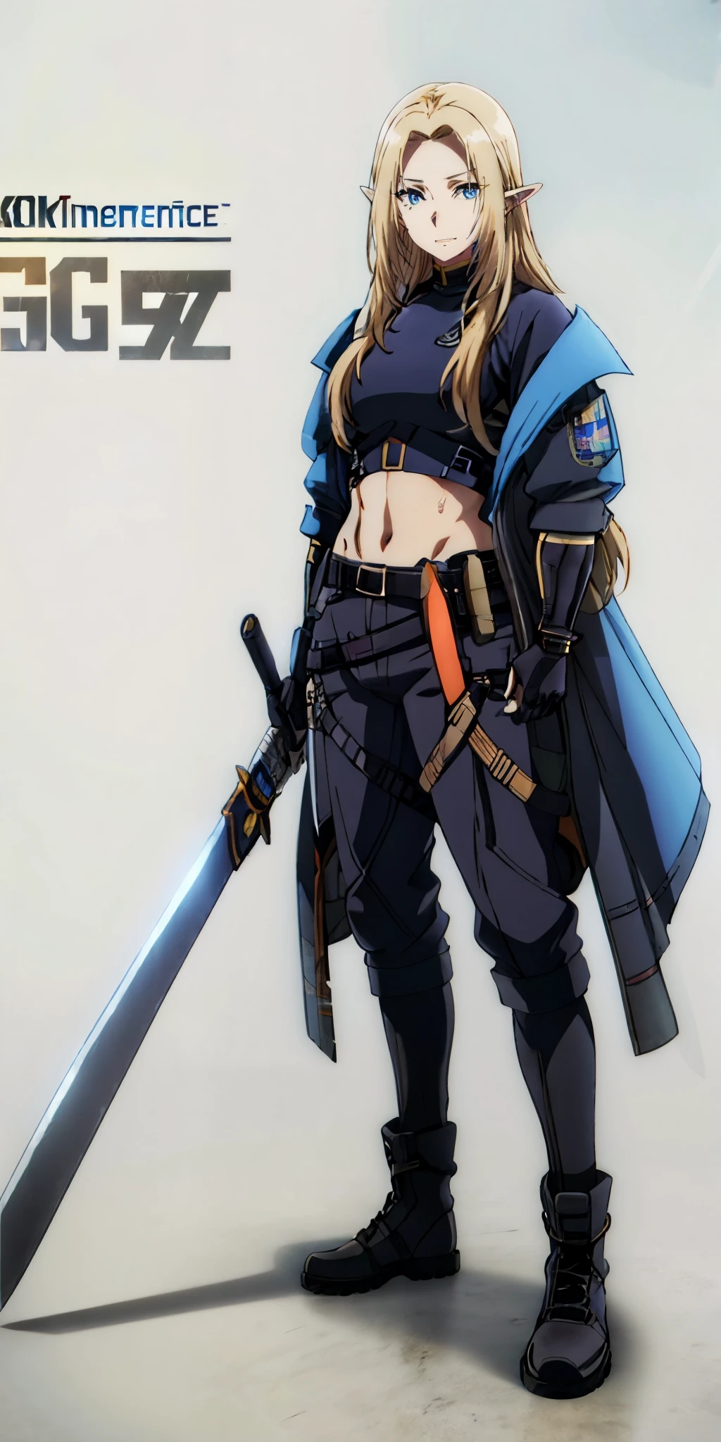 eft_eminence_elf, blonde hair, long hair, pointy ears, blue eyes, anatomically correct, best quality, masterpiece, high quality, high details, highres, HD, (shaded face:1.2), hollow eyes, blue eyes, looking at viewer, heavy breathing, smirk, upper teeth, weapon, solo, gloves, sword, boots, full_body, fingerless_gloves, standing, black_footwear, belt, pants, holding_sword, cyberpunk art, city lights, muscular female, "glow effects, godrays, Hand drawn, render, 8k, octane render, cinema 4d, blender, dark, atmospheric 4k ultra detailed, cinematic, Sharp focus, big depth of field, Masterpiece, colors, 3d octane render, 4k, concept art, trending on artstation, hyperrealistic, Vivid colors, extremely detailed CG unity 8k wallpaper, trending on CGSociety, Intricate, High Detail, dramatic", sweating, steaming body, fog, (shaded face:1.2), hollow eyes, dark-blue eyes, looking at viewer, (heavy breathing:1.2), smirk, upper teeth, lips, nsfw, 