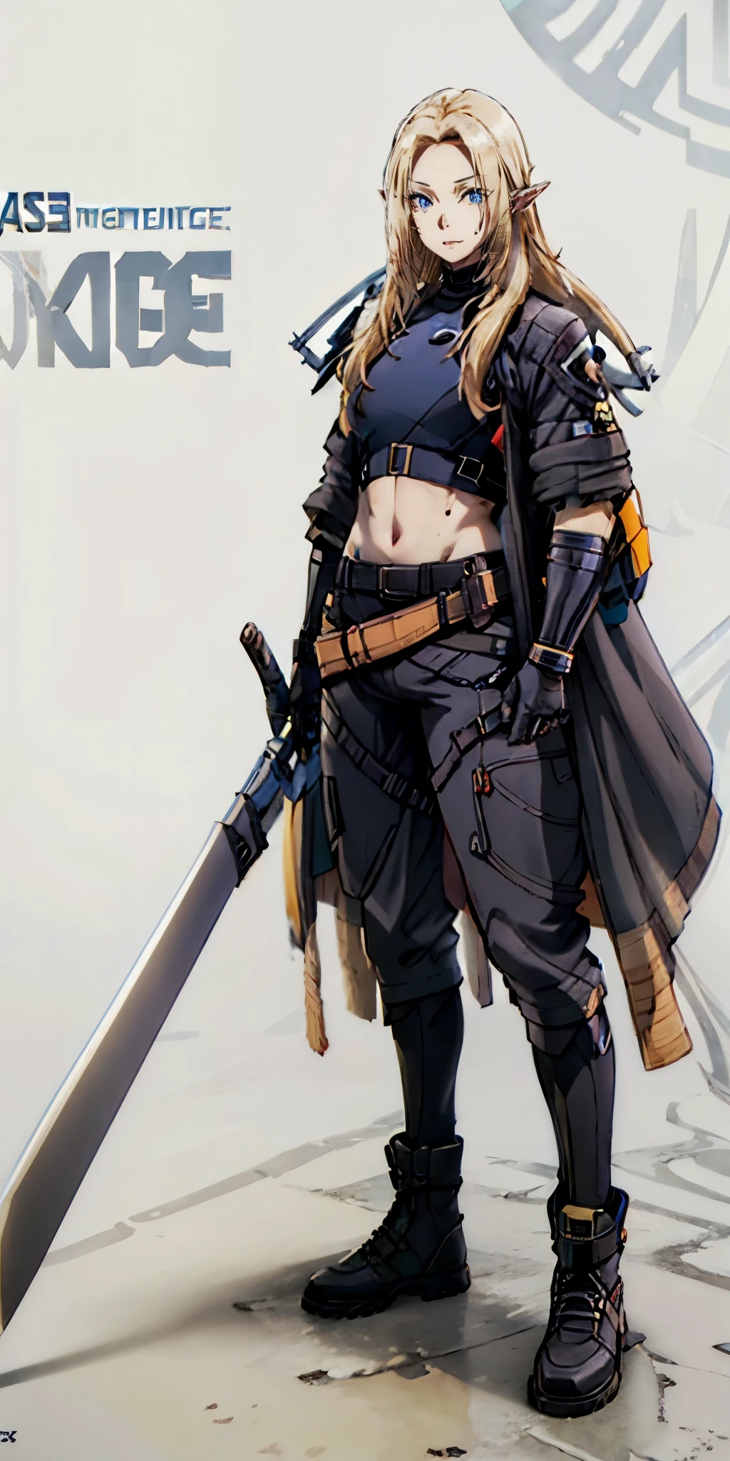 eft_eminence_elf, blonde hair, long hair, pointy ears, blue eyes, anatomically correct, best quality, masterpiece, high quality, high details, highres, HD, (shaded face:1.2), hollow eyes, blue eyes, looking at viewer, heavy breathing, smirk, upper teeth, weapon, solo, gloves, sword, boots, full_body, fingerless_gloves, standing, black_footwear, belt, pants, holding_sword, cyberpunk art, city lights, muscular female, "glow effects, godrays, Hand drawn, render, 8k, octane render, cinema 4d, blender, dark, atmospheric 4k ultra detailed, cinematic, Sharp focus, big depth of field, Masterpiece, colors, 3d octane render, 4k, concept art, trending on artstation, hyperrealistic, Vivid colors, extremely detailed CG unity 8k wallpaper, trending on CGSociety, Intricate, High Detail, dramatic", sweating, steaming body, fog, (shaded face:1.2), hollow eyes, dark-blue eyes, looking at viewer, (heavy breathing:1.2), smirk, upper teeth, lips, nsfw, 