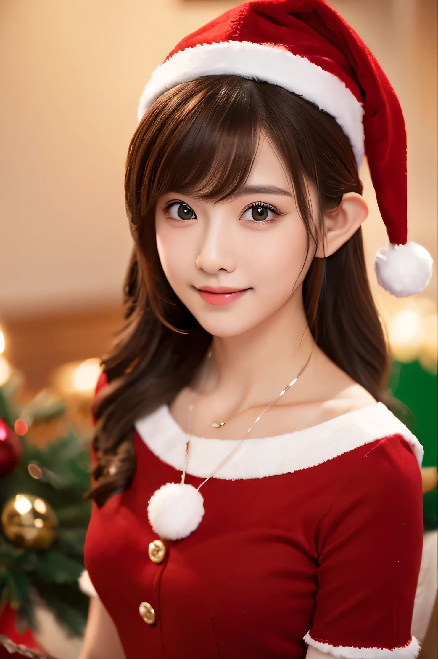 cheese cute mousey elf girl Christmas 8k resolution photorealistic.