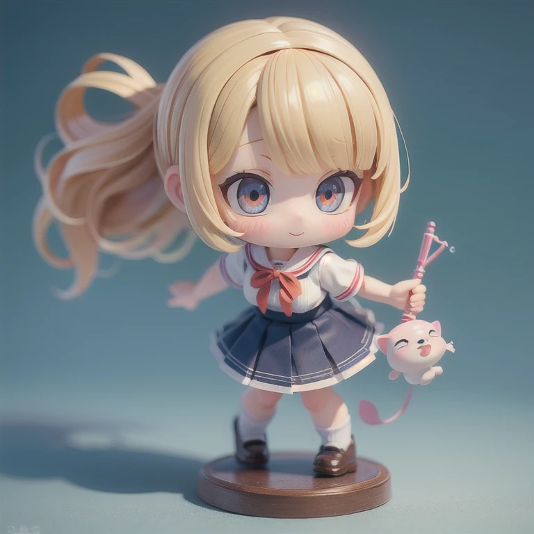 (masterpiece, best quality:1.2), 1girl,student, ((masterpiece, highest quality, Highest image quality, High resolution, photorealistic, Raw photo, 8K)),(nendoroid figure), miniatures,illustration,blonde hair,bob-cut hair,loose socks,very happy,whole body,shirt lift,(skirt hold),nude,undressing,showing titties((visible nipple)),((visible vagina)),three-dimensional,octane rendering,Perfect face,Collagen texture((flowing hair))