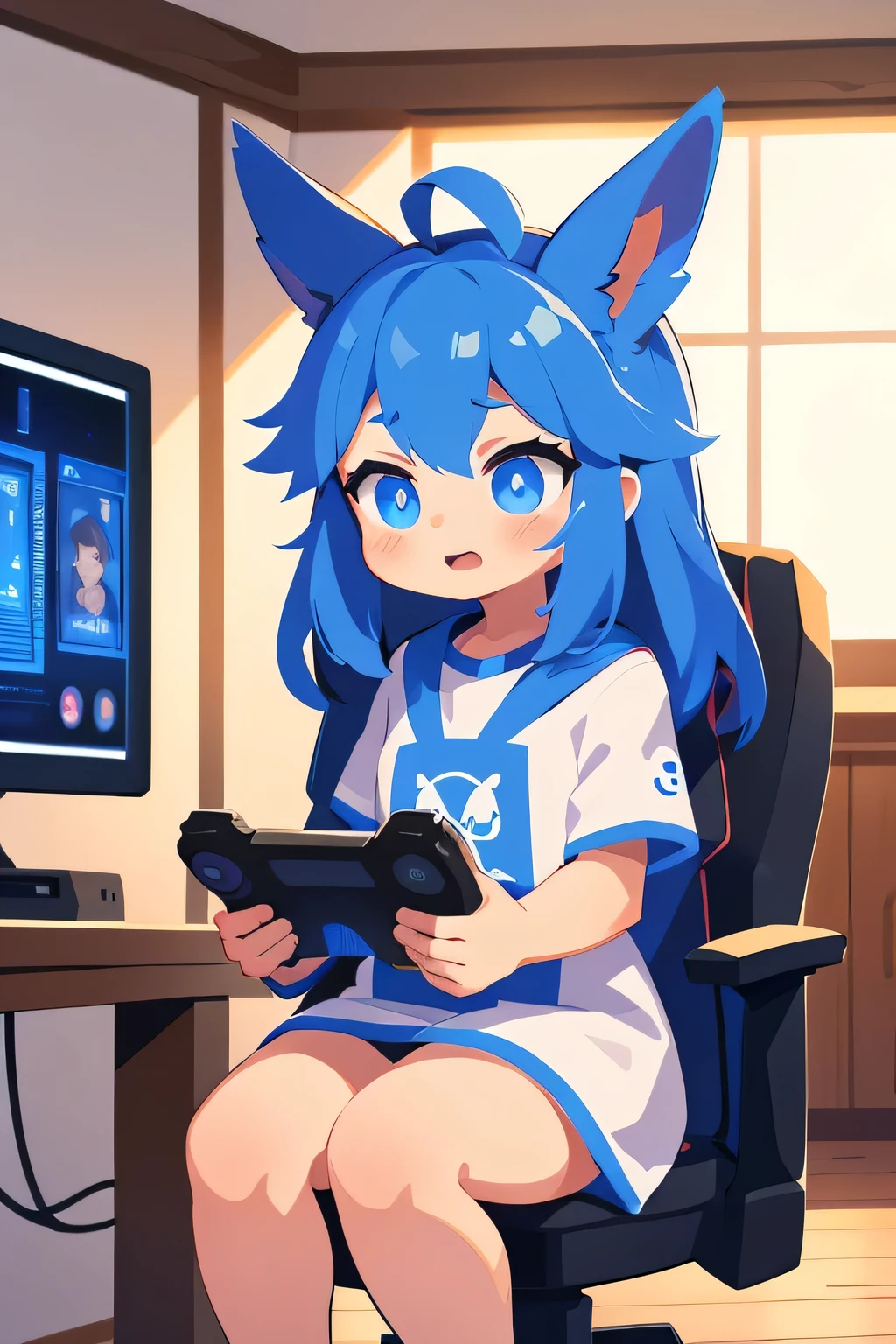mage Prompt: Electric Big GO Play Mascot - Japanese Anime Bunnygirl Playing Video Games (16:9 Aspect Ratio)
Visualize a cozy room illuminated by the soft glow of computer screens, where the mascot of electric GO play, a charming Japanese anime-style bunnygirl, is immersed in the world of video games. Seated comfortably in front of a sleek computer setup, she holds a game controller with a determined expression on her face, fully engaged in the gaming experience. The room is adorned with gaming posters and memorabilia, creating a lively and inviting atmosphere. With every click of the controller and animated reaction to the gameplay, the mascot exudes excitement and enthusiasm for the digital adventures unfolding before her. Against the backdrop of her gaming sanctuary, she epitomizes the joy and passion of gaming culture, inviting viewers to join her on a thrilling journey through the virtual realm.