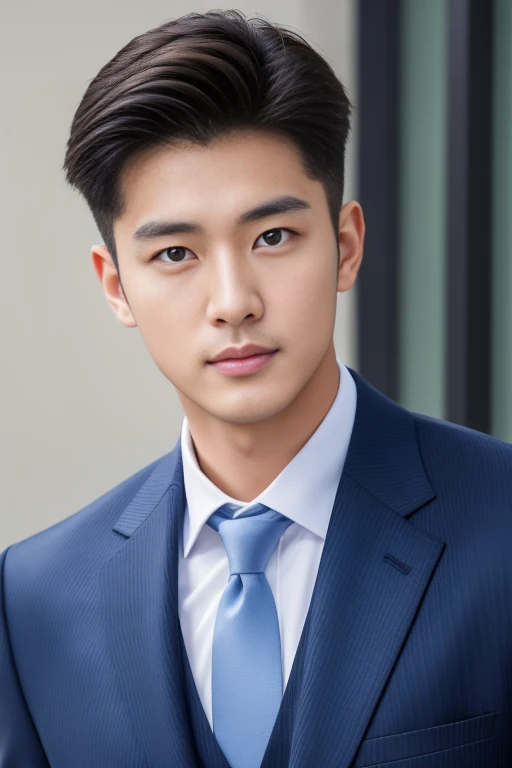 Fresh and handsome 20-year-old new employee、　（Super handsome guy in S-class suit）、　Japanese 20-year-old boy、　merchant、　ultra luxury suit、　striped suit、　office、　Stand up in a suitＳYoung handsome man、　Full body image、　（CG Unity 8K high-detail photos）、　（Very detailedＳHandsome guy in class）、　（Photo real）、　　（（Top quality））、　Ultra Detailed、　（masterpiece）、　Ultra-high quality、　High、　Viewer、　gentleman、　very beautiful hair、　bright photos、　As handsome as a model、　As handsome as an idol、　luxury watch,