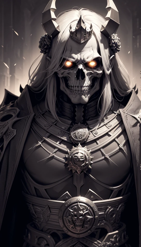 1. Skeleton King (best quality: 4K, highres, masterpiece: 1.2), ultradetailed, realistic: The Skeleton King's bones gleam in the moonlight, intricately detailed with every screw and plate visible. His hollow eyes express a haunting emptiness, and his dark lips curl into a menacing grin. The background is a mysterious, foreboding castle, with high contrast lighting casting long shadows. Cinematic feel and limited color palette enhance the dramatic atmosphere.
2. King Calendar, ultra-detailed, photorealistic: A large, ornate calendar with detailed, almost lifelike figures for each month. The