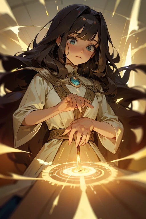 crie uma imagem cativante da Sierra, uma mulher renascentista moderna. Visualize-a com marrom profundo, olhos expressivos, escarlate, flowing hair that cascades gracefully, incorporando as qualidades de uma chama, librarian, Magia, soldador, kinetic spirit, forrageira, and artisan. Highlight your strong cheekbones and perfect slimness, queixo afiado. Ela tem 5'3" em altura, and your presence is marked by a quiet grace, revealing incredible intelligence when she chooses to speak. Visualize-a imersa no encanto dos livros, surrounded by a dynamic scene that captures your hands-on activities, seamlessly blending culinary arts and homesteading. Certifique-se de que a imagem irradie calor, creativity and a harmonious connection with nature