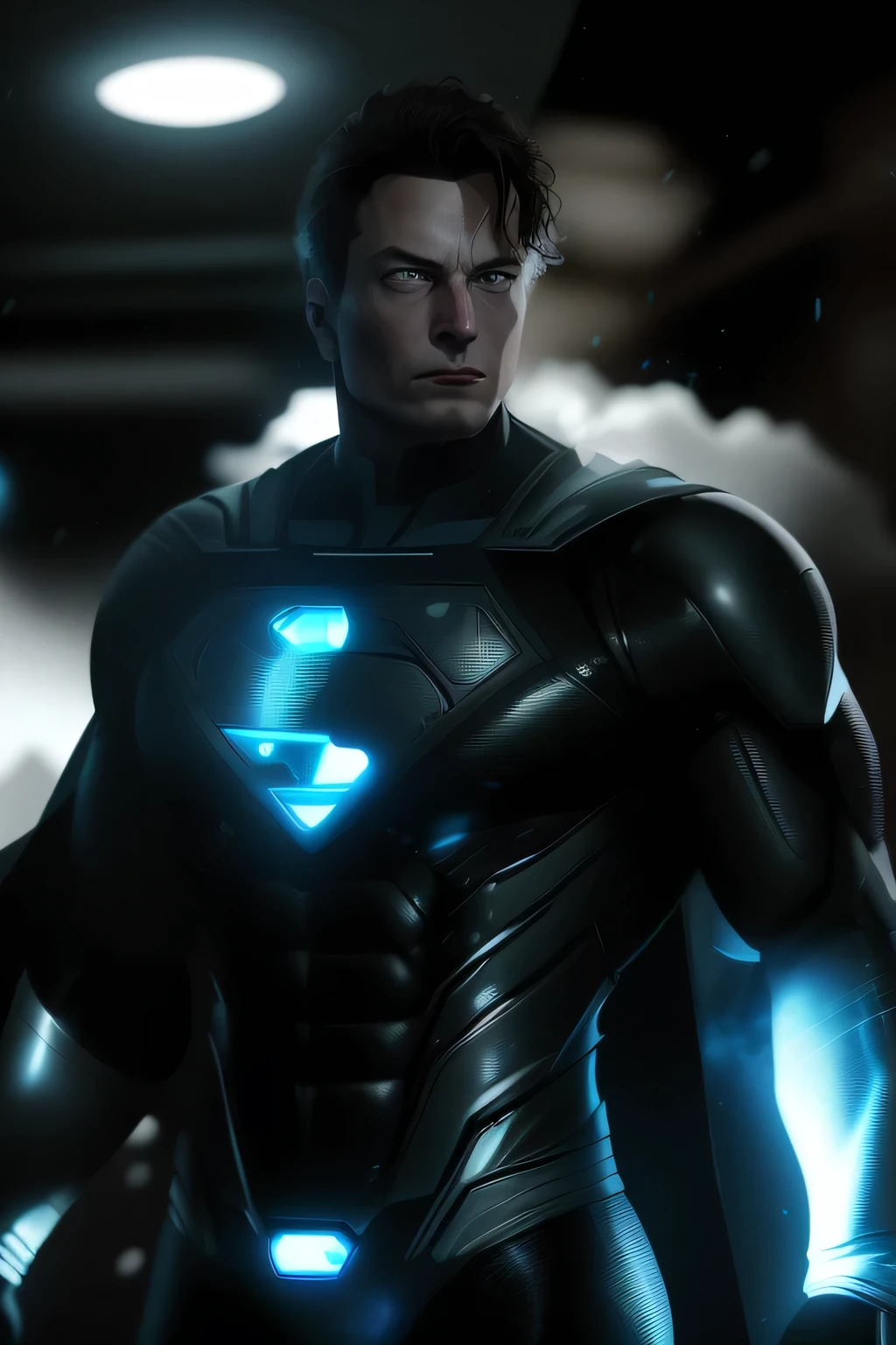 arafed man in a black and white suit standing in a room, cyber suit, elon musk as a cyborg, movie still of a cool cyborg, movie still of a villain cyborg, cybersuits, wearing futuristic armor, cybersuit, with a light leather armor, wearing techwear and armor, science fiction suit, sci - fi suit, elon musk as punisher
