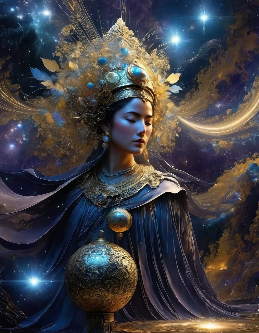 Magic Formation, Sacred geometry, Sharp focus, floating ghost mage, Heaven and earth collapsed, Möbius strip, Black Hole, A large number of meteorites floating, Combination magic circle, call, Transformation of matter and immateriality, gold planting, and other complex ritual combinations , Surreal digital art in the style of Mike Winkelmann, Rolf Armstrong style: Fractal, Alberto Vargas, and H's style.R. jiger. jiger,Magical Realism,classical realism,Surrealism,imagination,Science fiction,from another realm,impossible,Visual exaggeration,post cyberpunk,Nano punk,atom punck,assemble,circuit,lightpainting,Aries seat,♈︎,Taurus seat,♉︎,Twin seat. ♊︎,cancer,♋︎,Scorpio seat,♏︎,Libra seat,♎︎,seat,♍︎,lion seat,♌︎,Shooter seat,♐︎. Capricorn seat,♑︎,Water bottle seat,♒︎,Pisces seat,♓︎,Unreal Engine,Octane Rendering,V-Ray,High Detail,high quality,high resolution,Surrealism,16K,Ultra wide angle,Shooting at an elevated angle,,Bioluminescence,