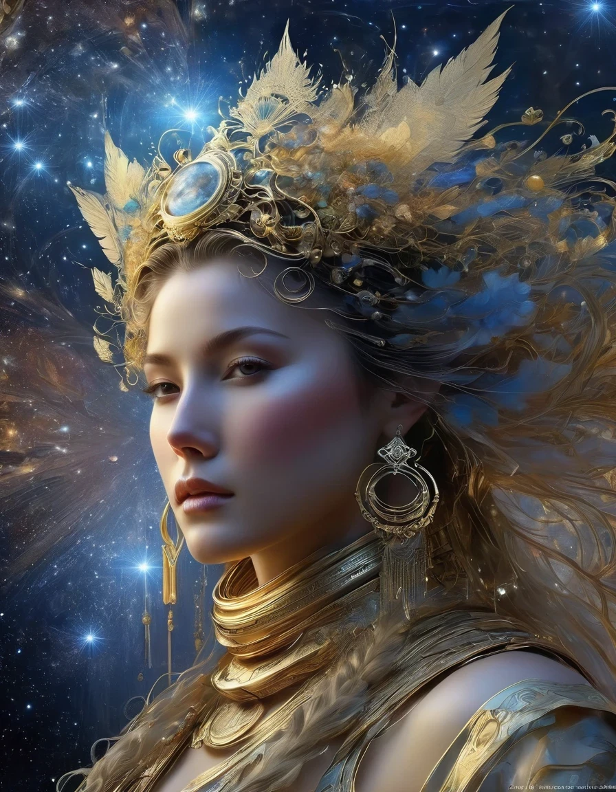 Magic Formation, Sacred geometry, Sharp focus, floating ghost mage, Heaven and earth collapsed, Möbius strip, Black Hole, A large number of meteorites floating, Combination magic circle, call, Transformation of matter and immateriality, gold planting, and other complex ritual combinations , Surreal digital art in the style of Mike Winkelmann, Rolf Armstrong style: Fractal, Alberto Vargas, and H&#39;s style.R. jiger. jiger,Magical Realism,classical realism,Surrealism,imagination,Science fiction,from another realm,impossible,Visual exaggeration,post cyberpunk,Nano punk,atom punck,assemble,circuit,lightpainting,Aries seat,♈︎,Taurus seat,♉︎,Twin seat. ♊︎,cancer,♋︎,Scorpio seat,♏︎,Libra seat,♎︎,seat,♍︎,lion seat,♌︎,Shooter seat,♐︎. Capricorn seat,♑︎,Water bottle seat,♒︎,Pisces seat,♓︎,Unreal Engine,Octane Rendering,V-Ray,High Detail,high quality,high resolution,Surrealism,16K,Ultra wide angle,Shooting at an elevated angle,,Bioluminescence,