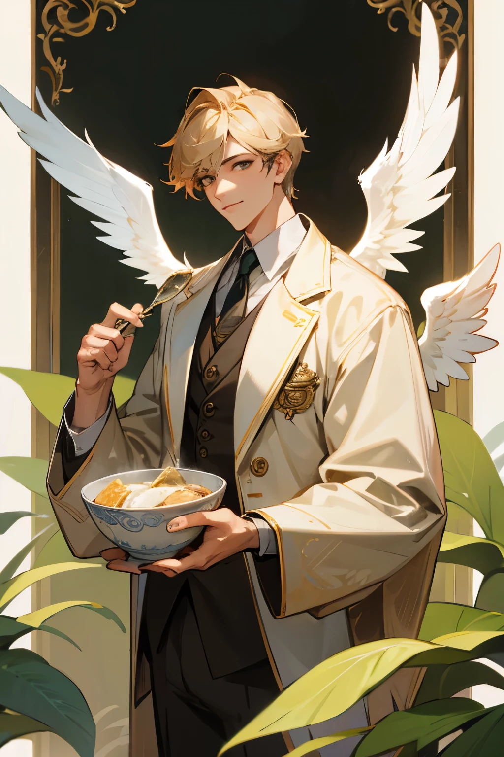 Angel Handsome male canteen antique