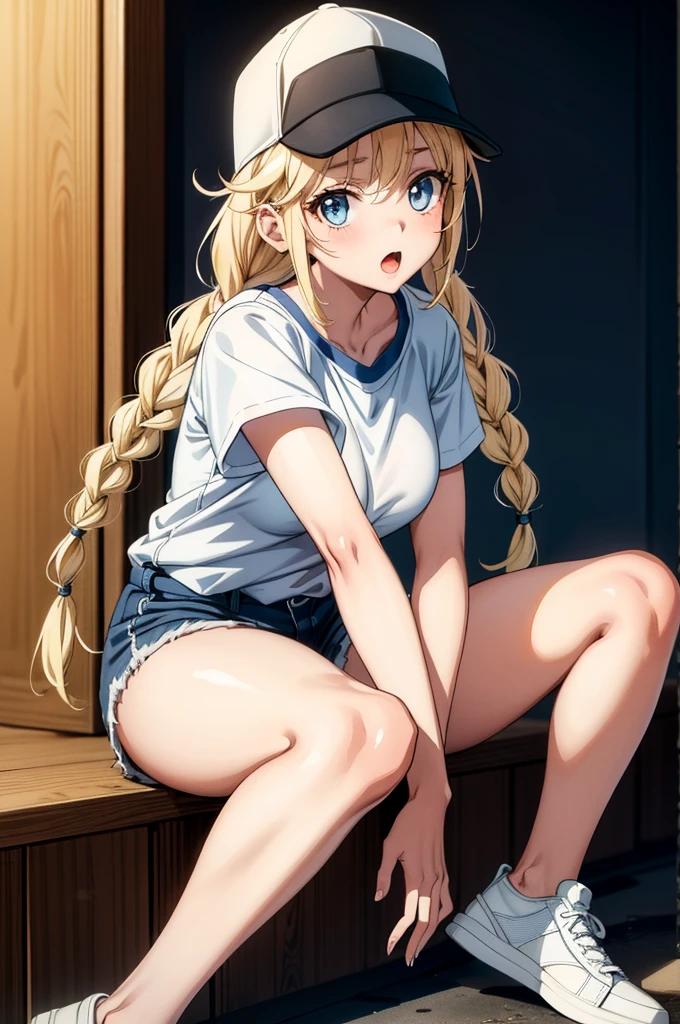 (safe:1.10), best quality, masterpiece, highres, solo, (kaho_bluearchive:1.10), squatting, cowboy shot, looking at viewer, 28 <lora:kaho_bluearchive:0.80>