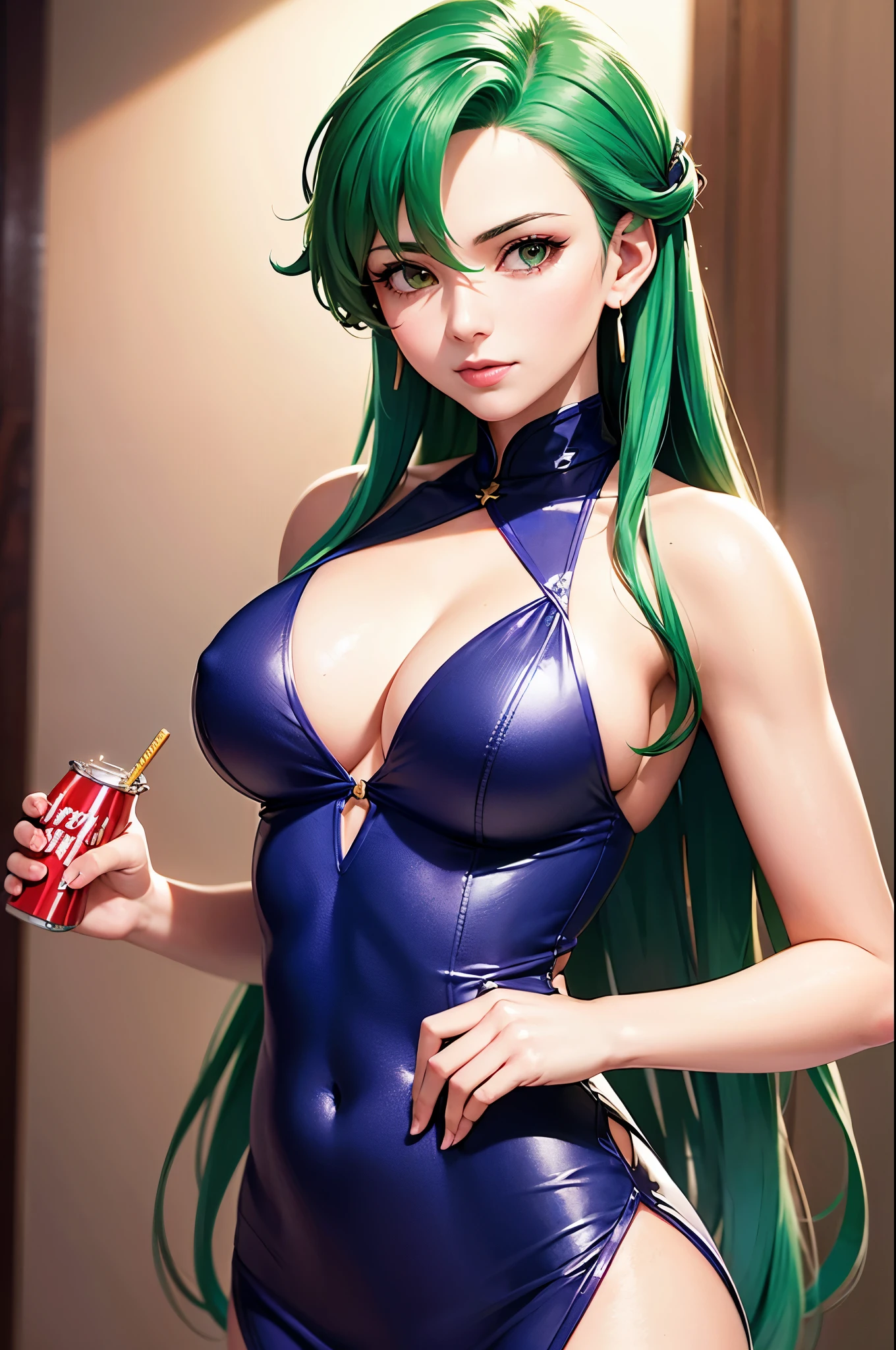 una mujer con cabello color verde atado a una cola alta, arte detallado de Lyn, FIRE EMBLEM Heroes, Lyn, vestido cheongsam abierto color azul, una hermosa mujer kitsune, una hermosa guerrera con arco, cushart krenz arte clave femenino, personaje de FIRE EMBLEM Heroes, keqing del FIRE EMBLEM Heroes, obra maestra, Mejor calidad, (Fondo de pantalla CG unity 8k extremadamente detallado), (Mejor calidad), (best illustration), (mejor sombra), absurdos, Realistic lighting, (Abismo), hermoso brillo detallado, arte de PeterMohrBacher