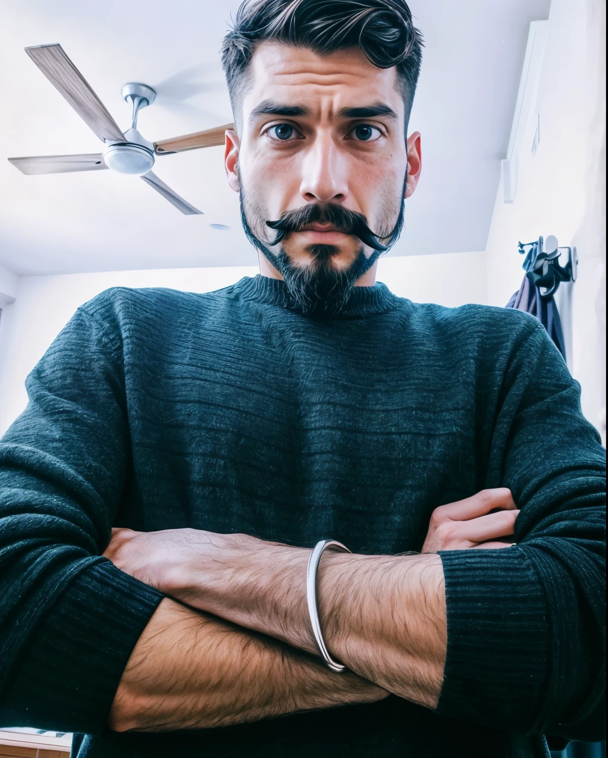Apply the handlebar beard to the image
