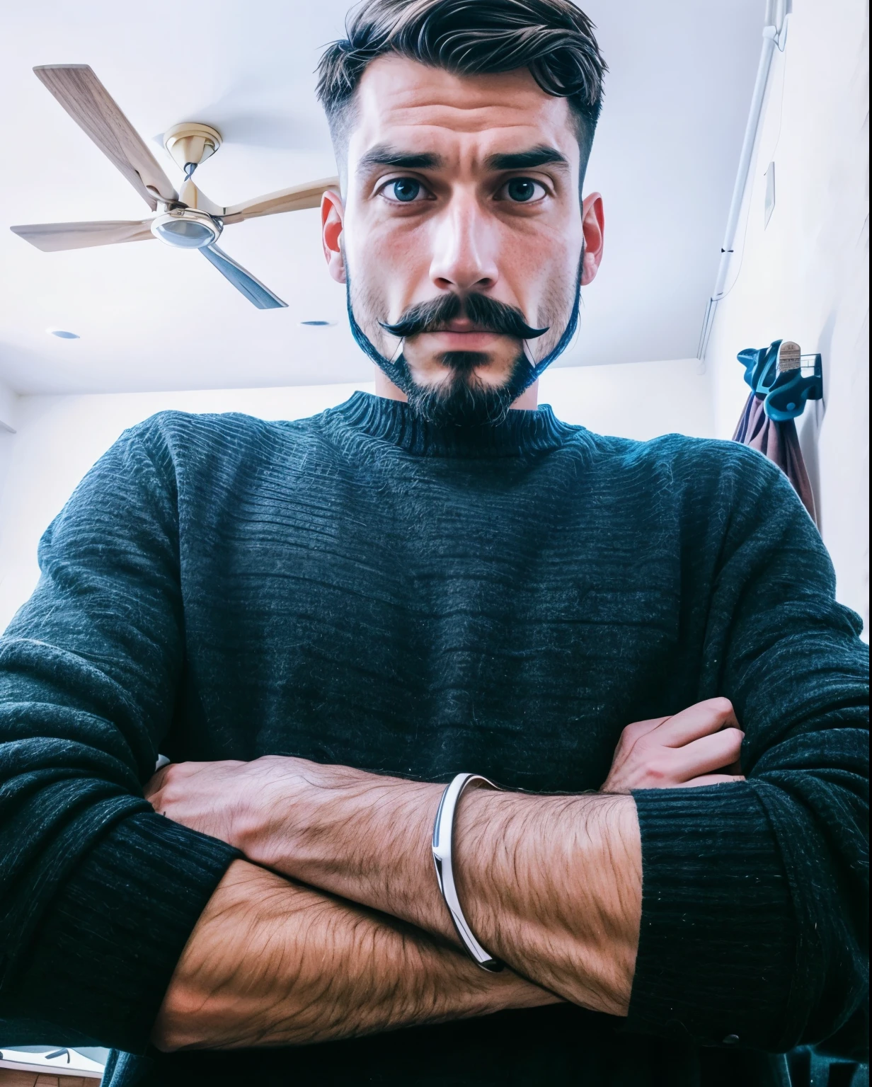 Apply the handlebar beard to the image