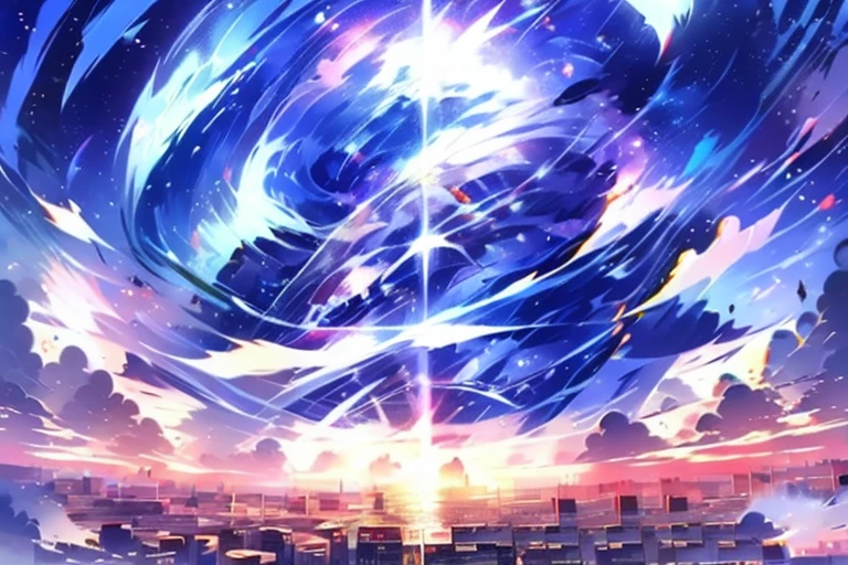 blue sky, day, through the window, city, anime background, banner pic for yt