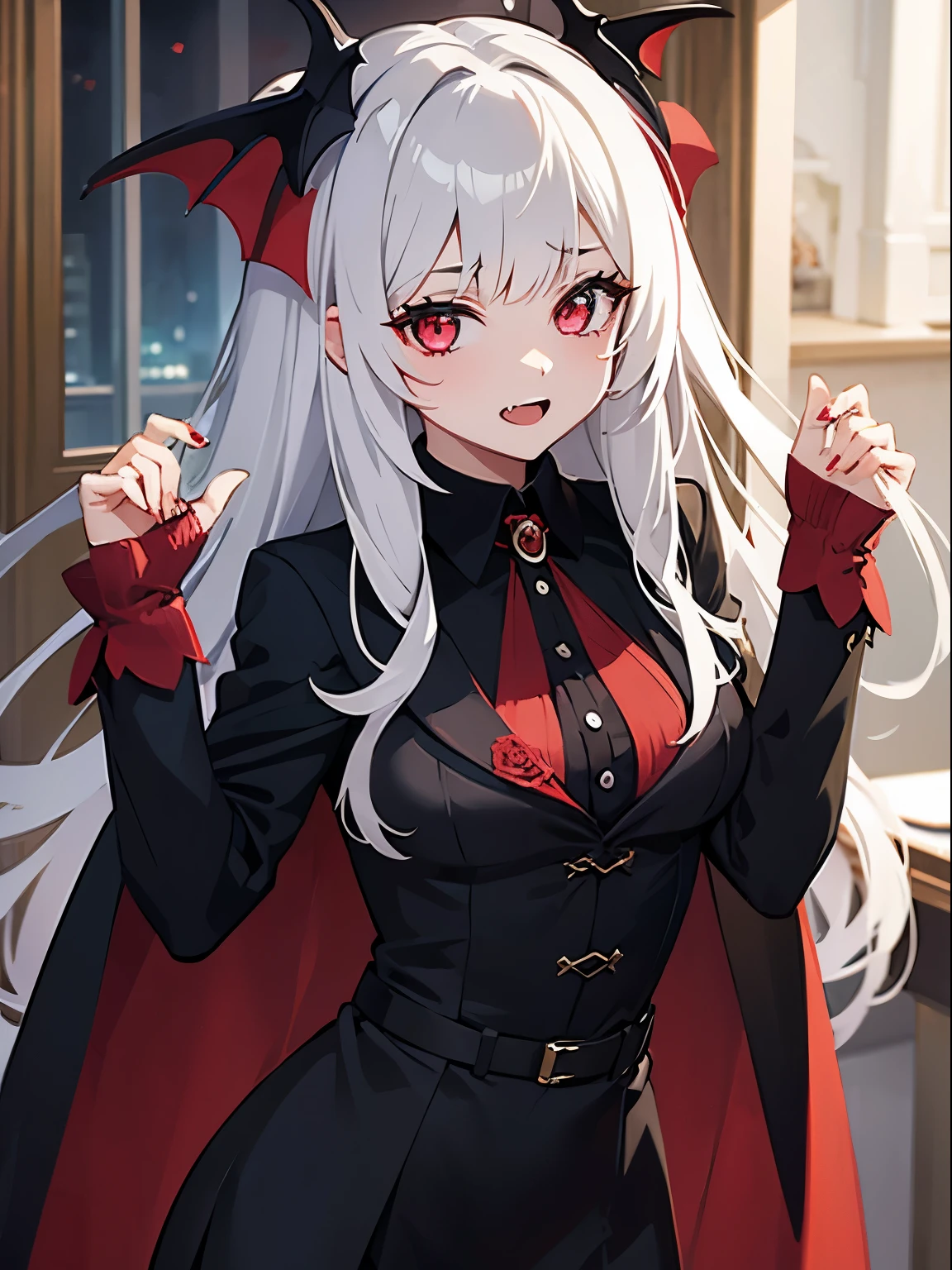 cool、Nijisanji、Nijisanji、Vampire Photos、masterpiece、4K Works、Grey-haired man、Vampire Man、solo、((Only 1 person))