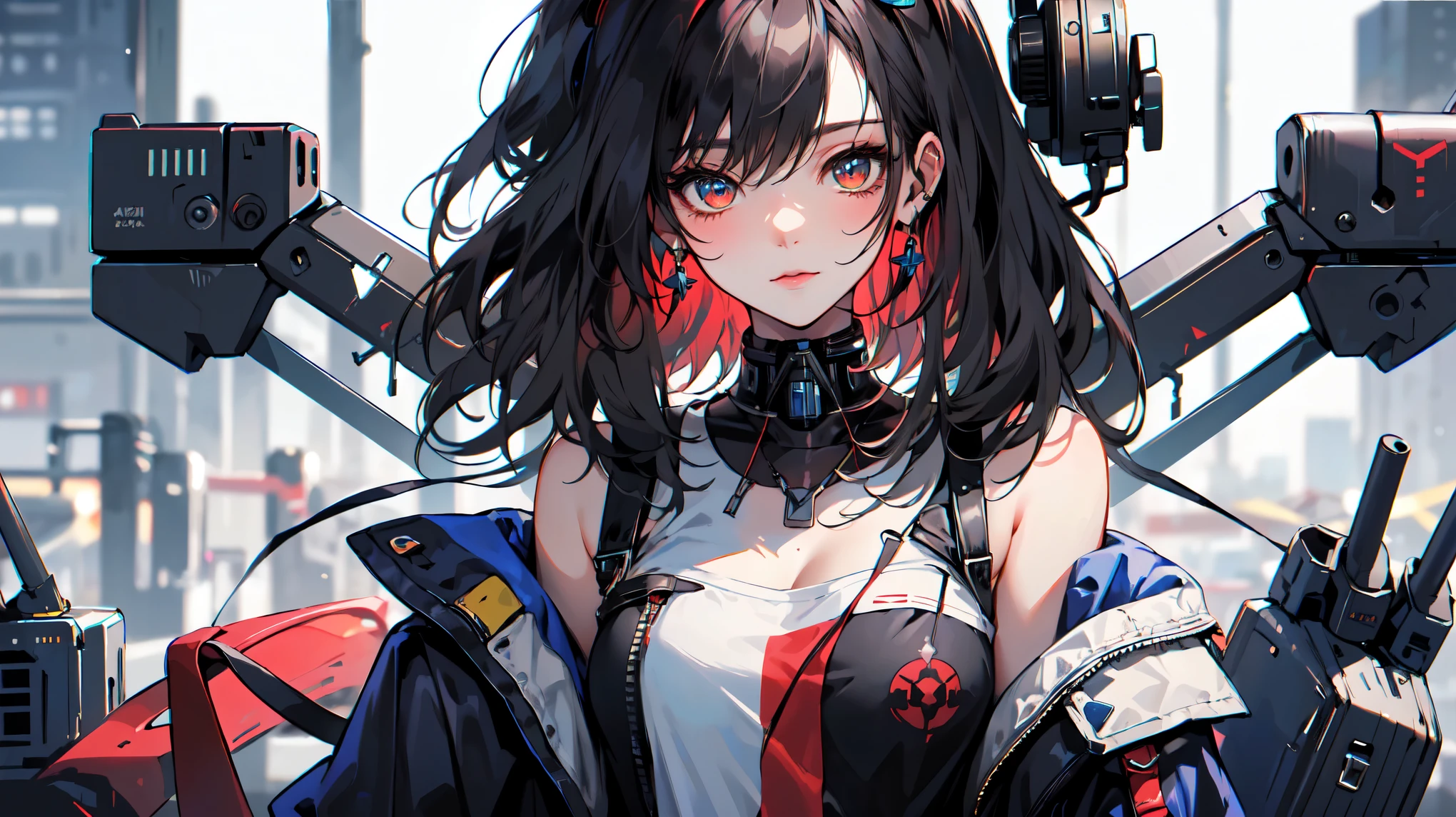 (masterpiece:1.2), highest quality,pixiv, ((cyber punkシティ、))Cool girl,belfast \(Azur Lane\), (cyber punk)、Close-up face