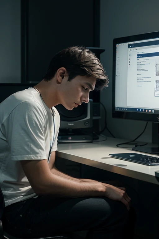 [Escena: A young computer science student is sitting in front of his computer, visibly frustrated by a coding issue. A cyber expert enters the scene