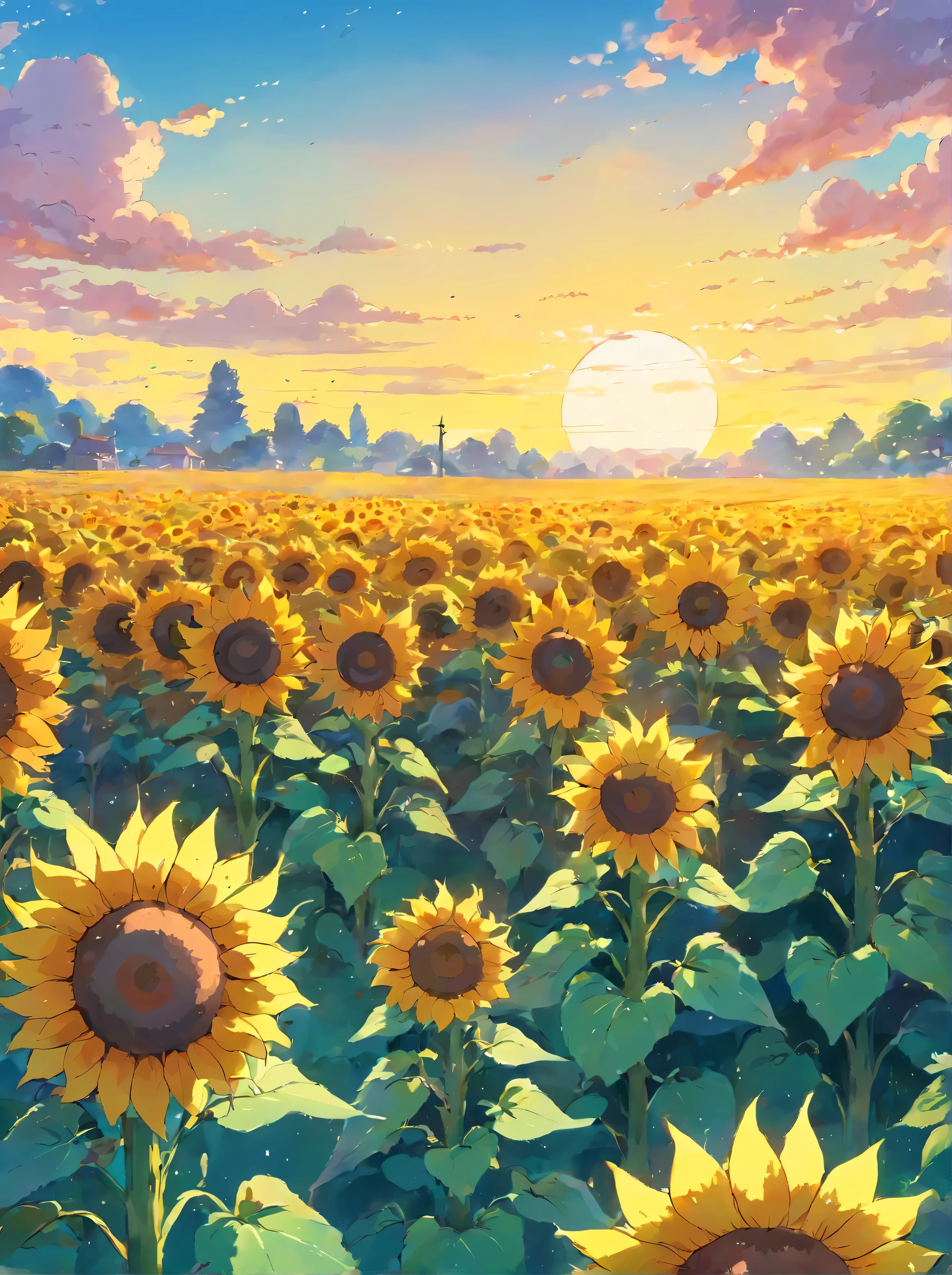 smartphone wallpaper, field of sunflowers