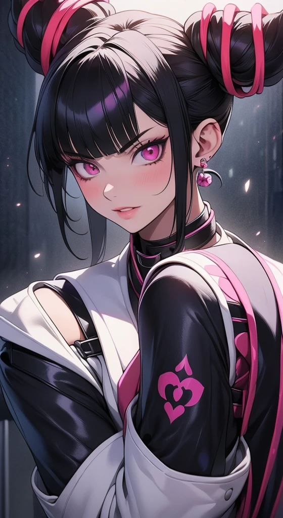 Juri Han, street fighter(master part, best quality, ultra-detalhado, Melhor sombra), (Antecedentes detalhados, Olhando para o Viewer, Serious, irritado), Rosto detalhado, (best ilumination), ((Cinematic light)), colorido, hiper detalhe, dramatic light, detalhes intrincados,yandere