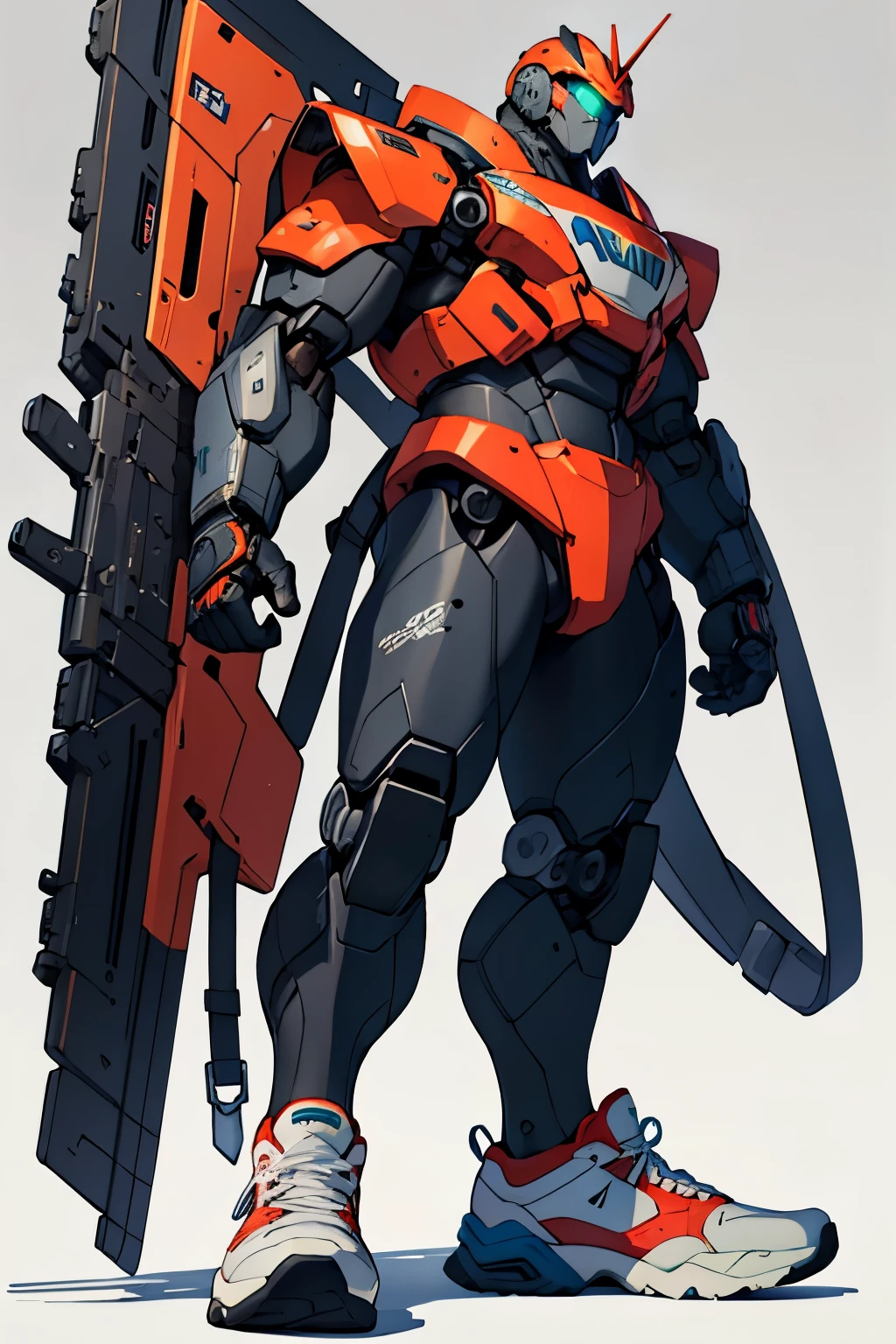 ((best quality)), ((masterpiece)), (detailed), giant robot with sneakers